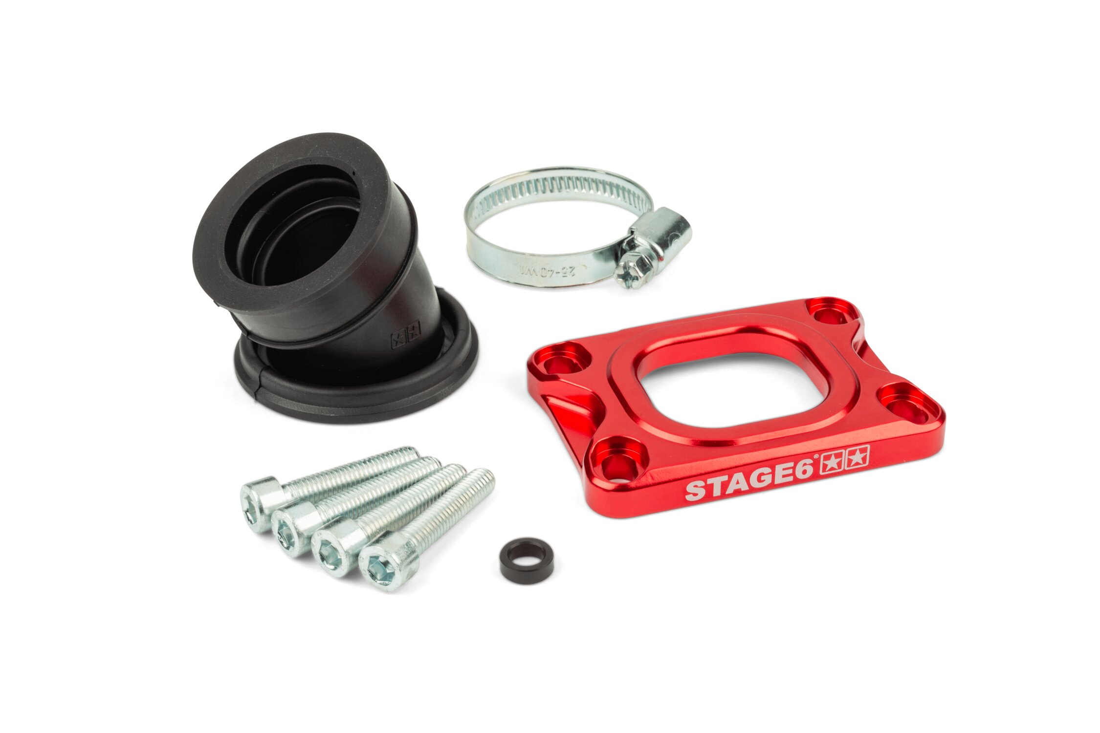 Image of Ansaugstutzen Stage6 360° AM6 / Derbi rot für Mikuni TM24