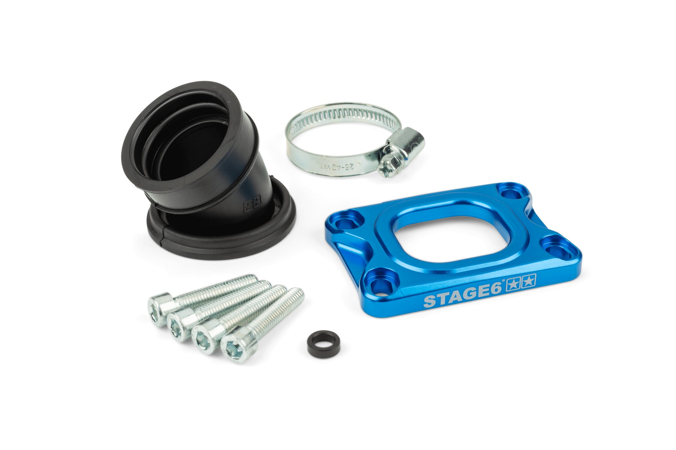 Image of Ansaugstutzen Stage6 360° AM6 / Derbi blau für PWK 19 - 28mm
