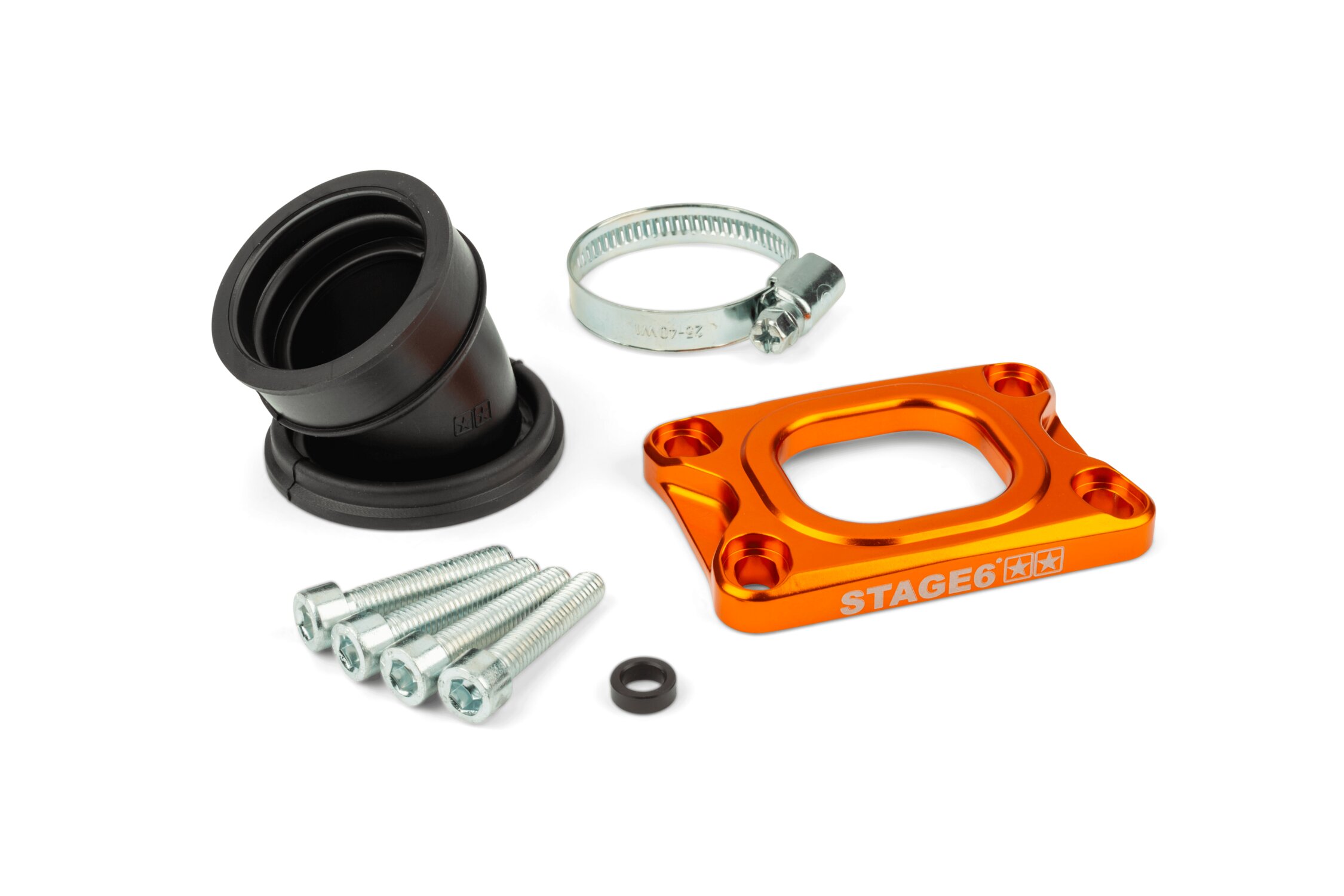 Image of Ansaugstutzen Stage6 360° AM6 / Derbi orange für PWK 19 - 28mm