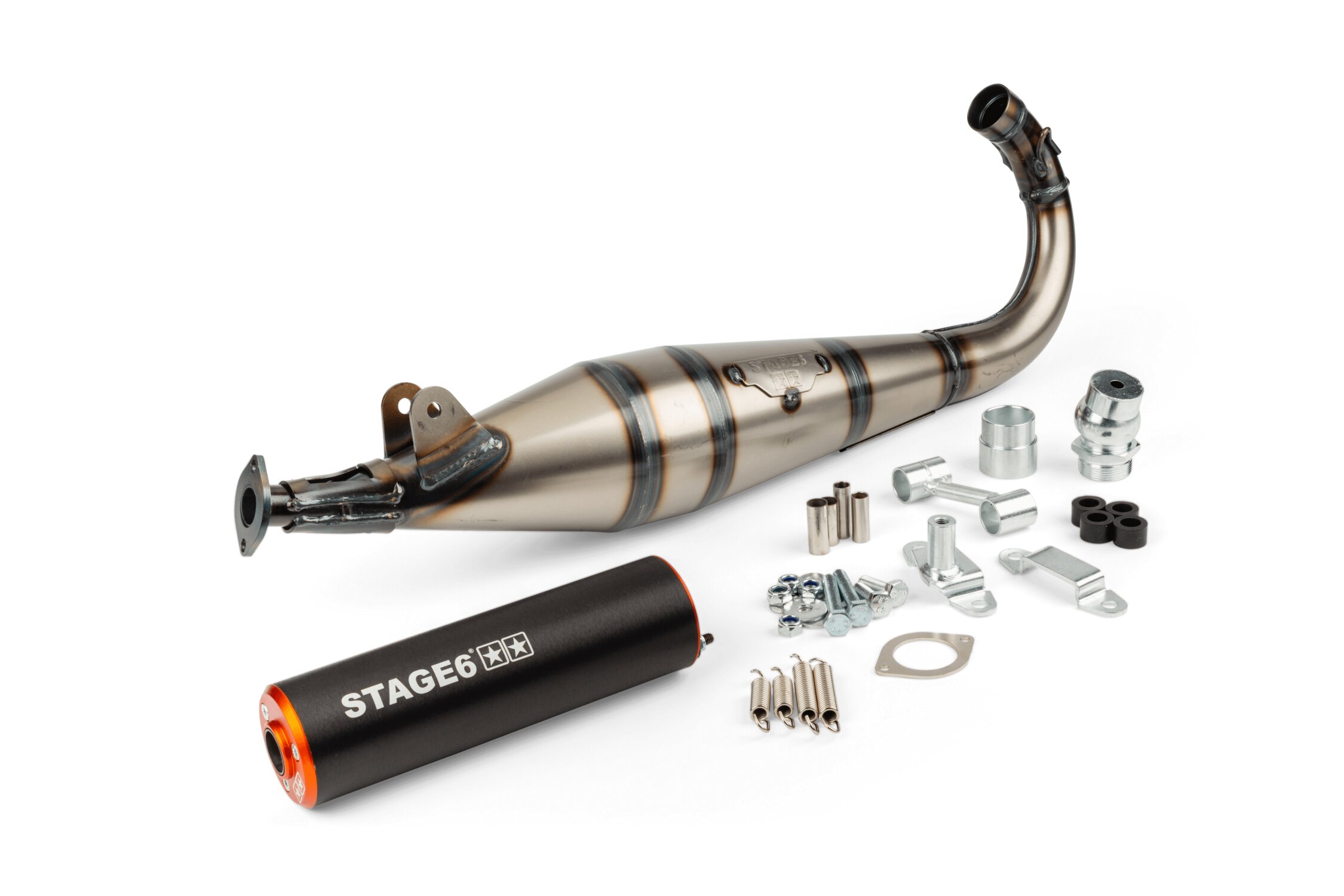 Image of Auspuff Stage6 StreetRace MBK 51 Orange / Schwarz