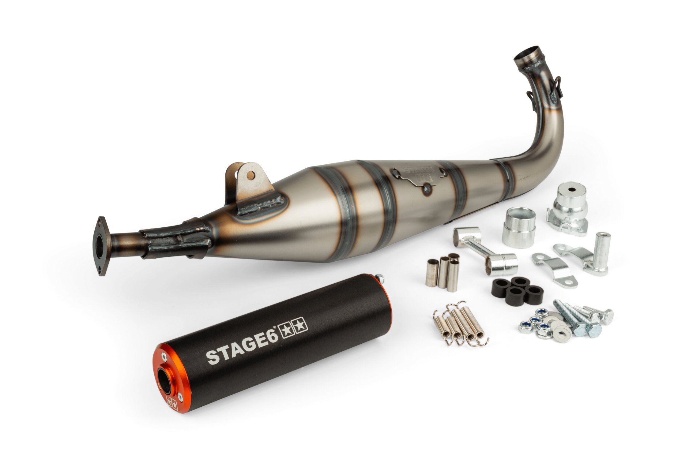 Image of Auspuff Stage6 StreetRace Peugeot 103 SP Orange / Schwarz