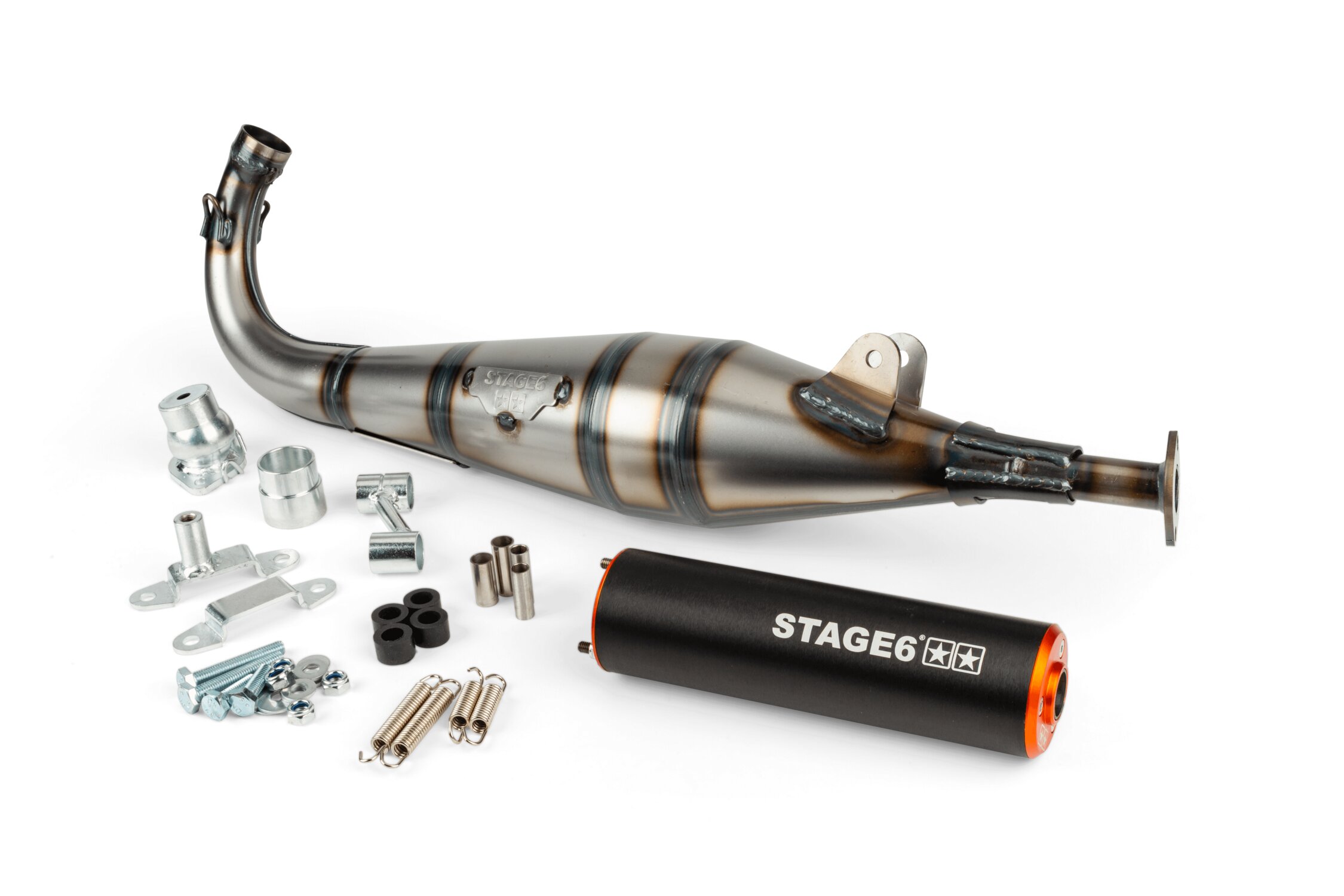 Image of Auspuff Stage6 StreetRace Peugeot 103 SPX Orange / Schwarz
