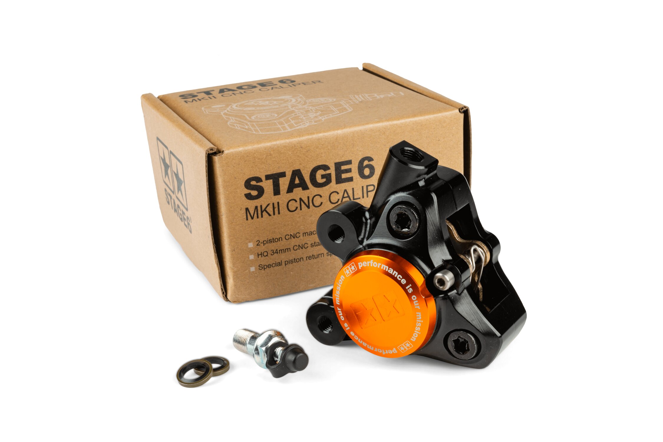 Image of Bremssattel vorn Alu CNC Stage6 Minarelli / Piaggio / Peugeot schwarz