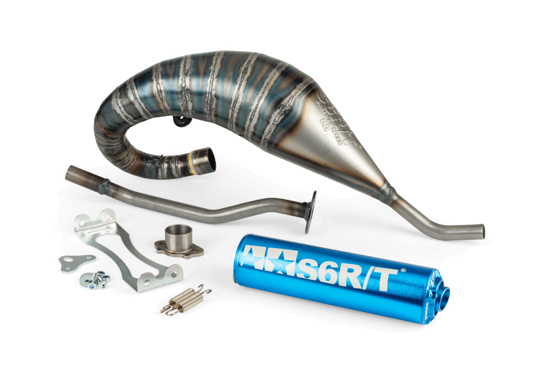 Image of Auspuff Stage6 R/T 70 - 80 high mount Derbi Blau