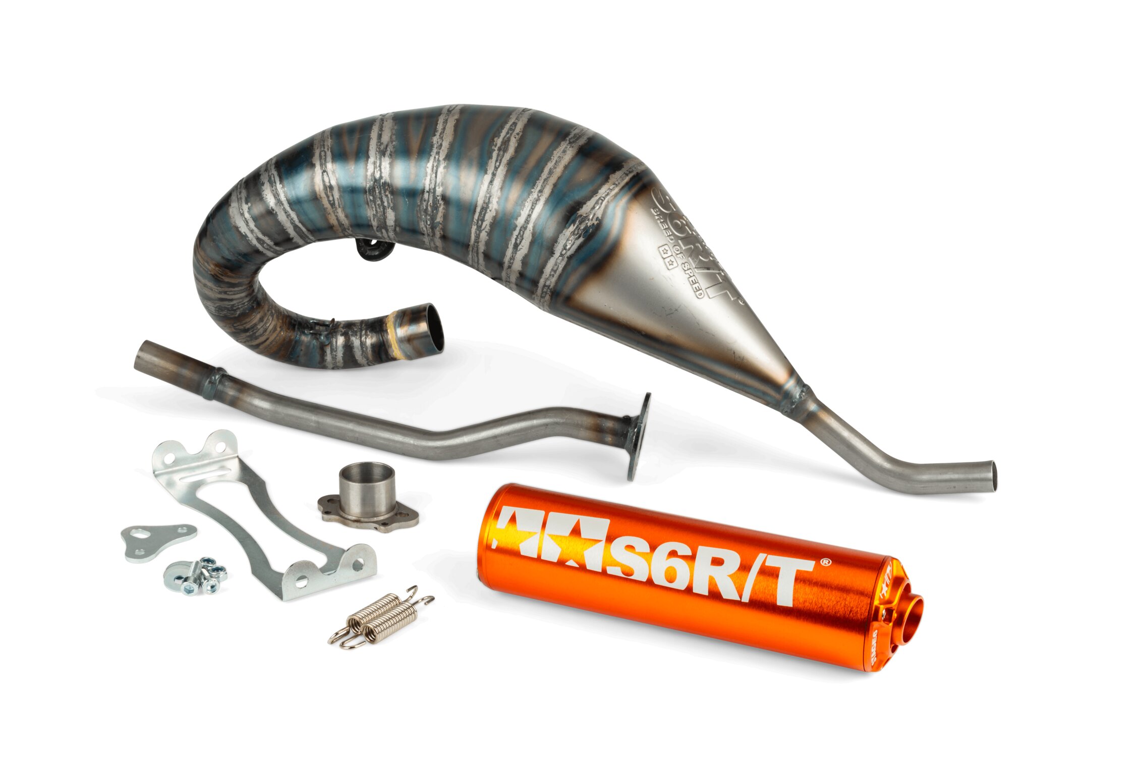 Image of Auspuff Stage6 R/T 70 - 80 high mount Derbi Orange