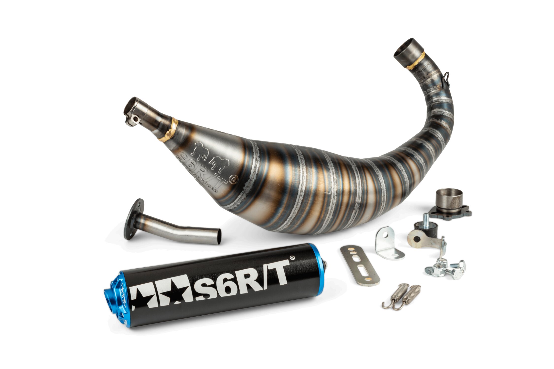 Image of Auspuff Stage6 R/T 90 - 100 Derbi Schwarz / Blau