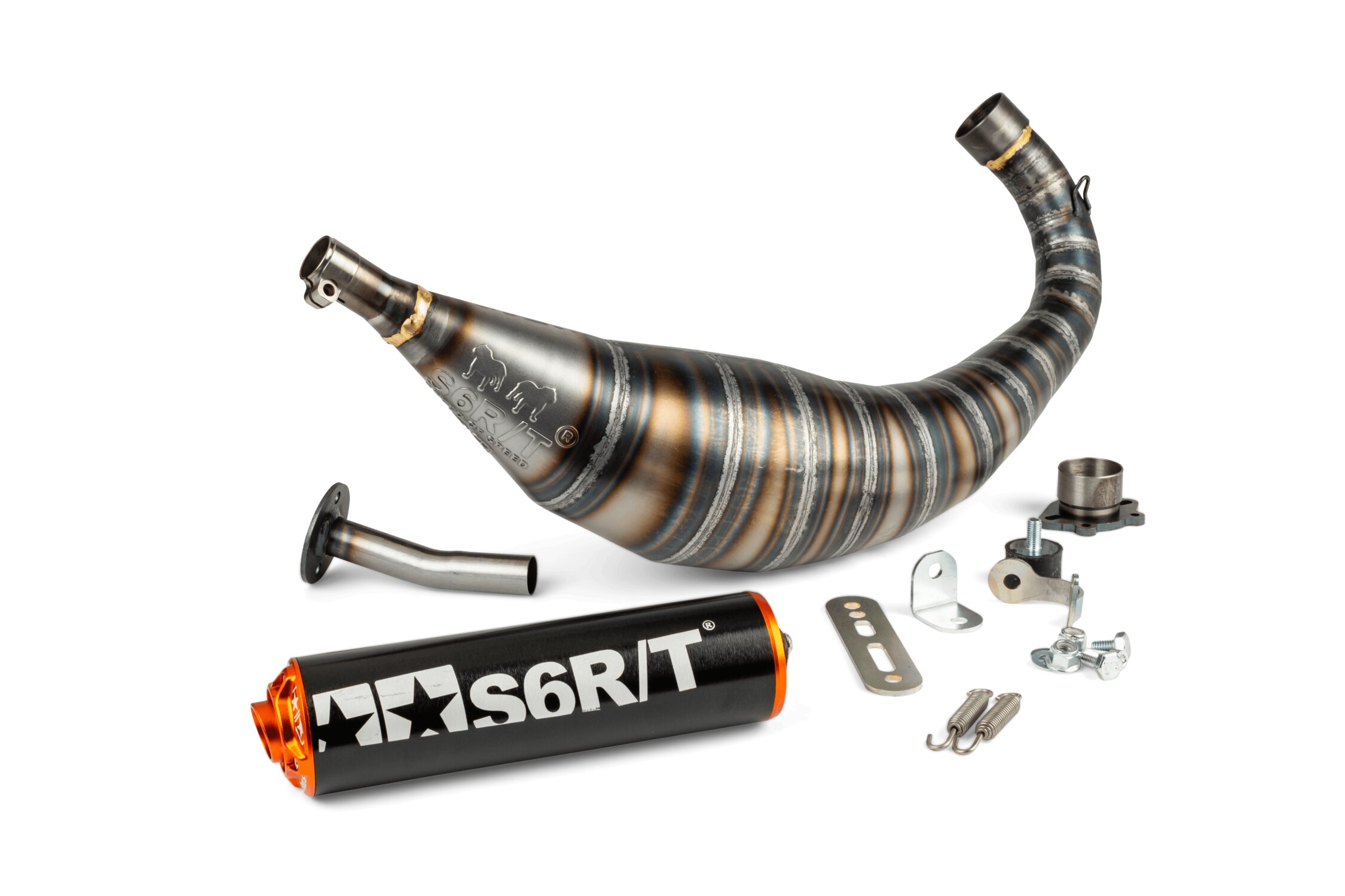 Image of Auspuff Stage6 R/T 90 - 100 Derbi Schwarz / Orange