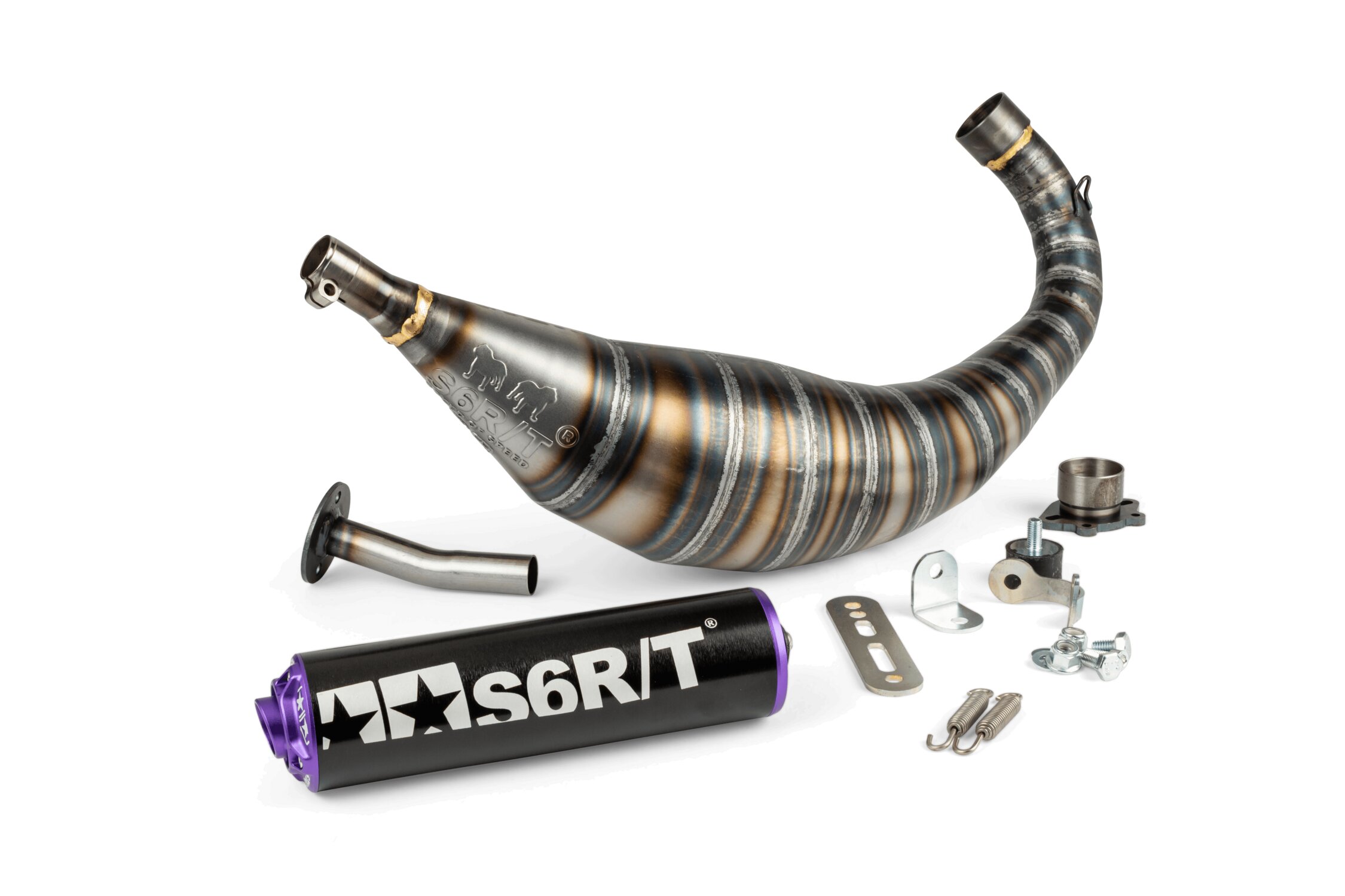 Image of Auspuff Stage6 R/T 90 - 100 Derbi Schwarz / Lila