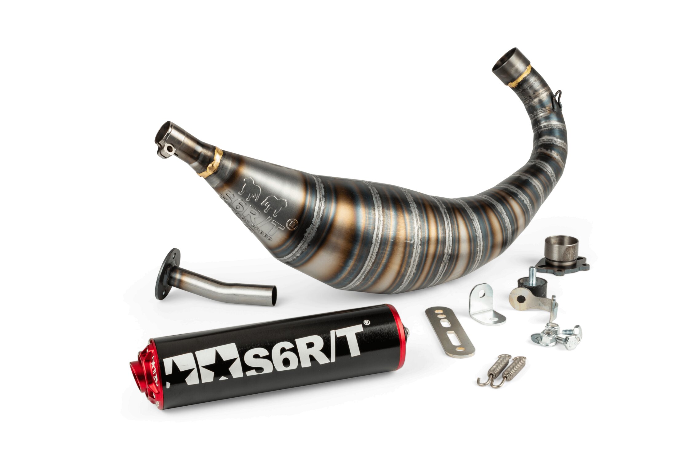 Image of Auspuff Stage6 R/T 90 - 100 Derbi Schwarz / Rot