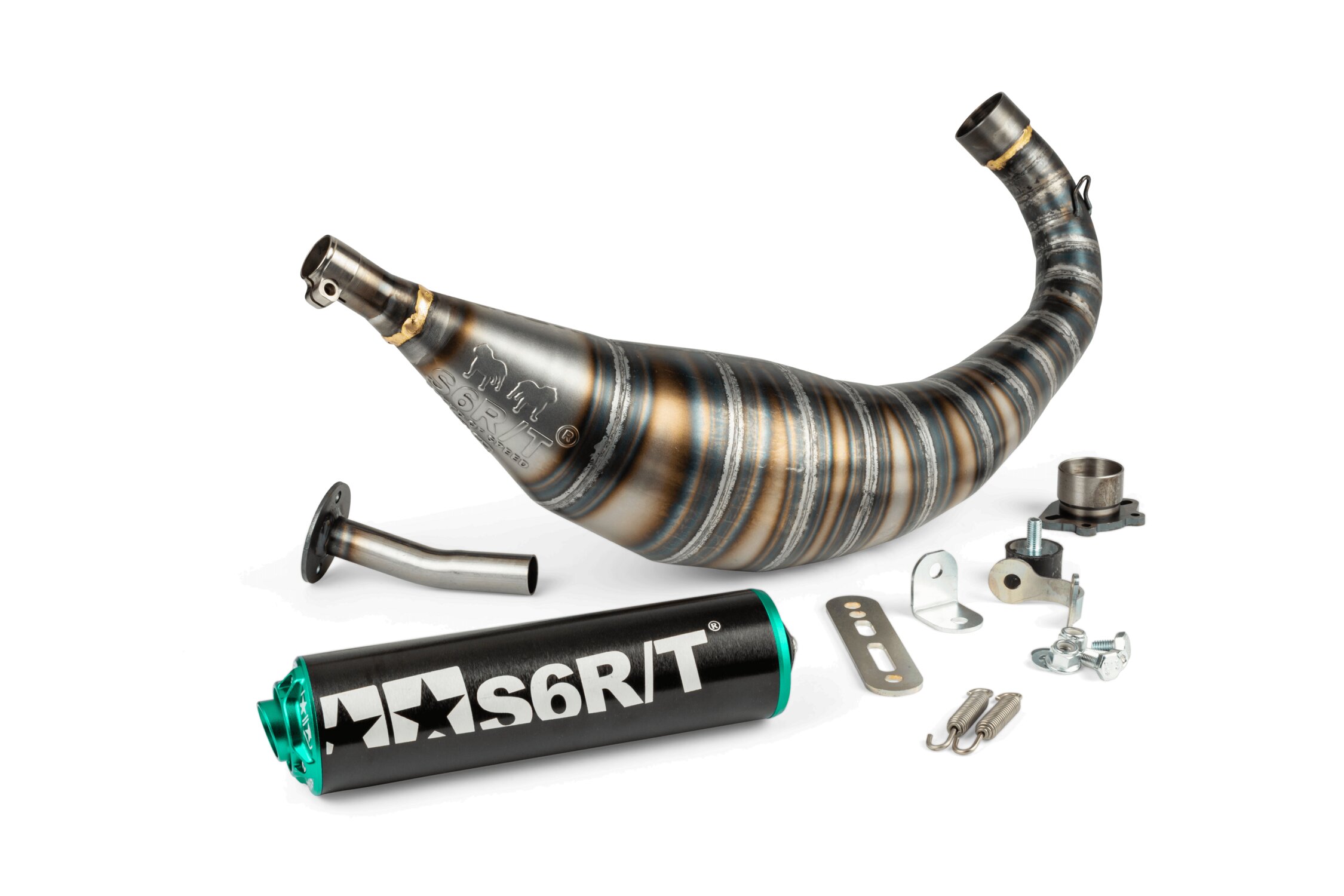 Image of Auspuff Stage6 R/T 90 - 100 Derbi Schwarz / Türkis