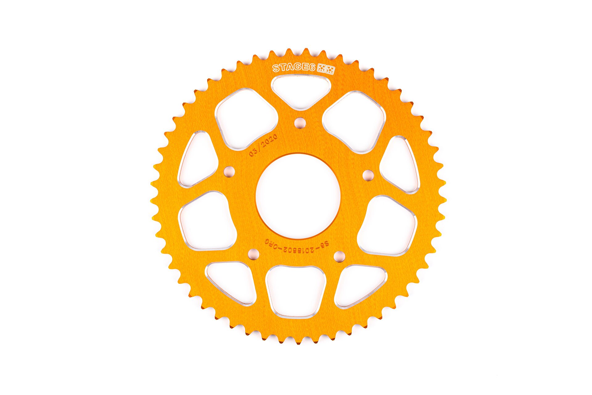 Image of Kettenrad Z53 - 420 Stage6 Alu CNC orange Peugeot / Rieju