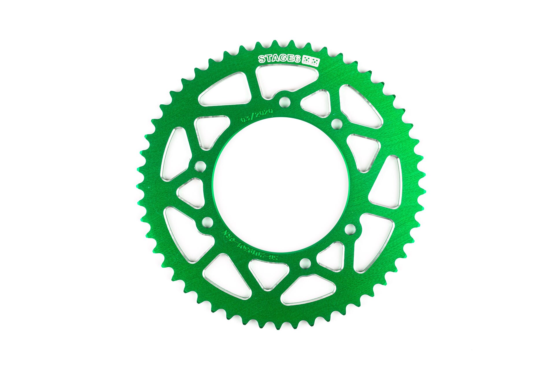 Image of Kettenrad 53 Zähne - 420 Stage6 Alu CNC grün Derbi DRD Pro