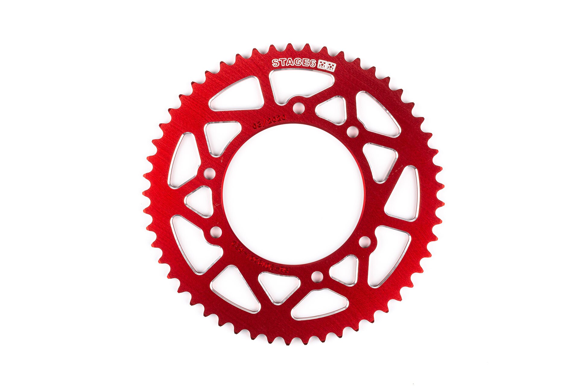Image of Kettenrad 53 Zähne - 420 Stage6 Alu CNC rot Derbi DRD Pro