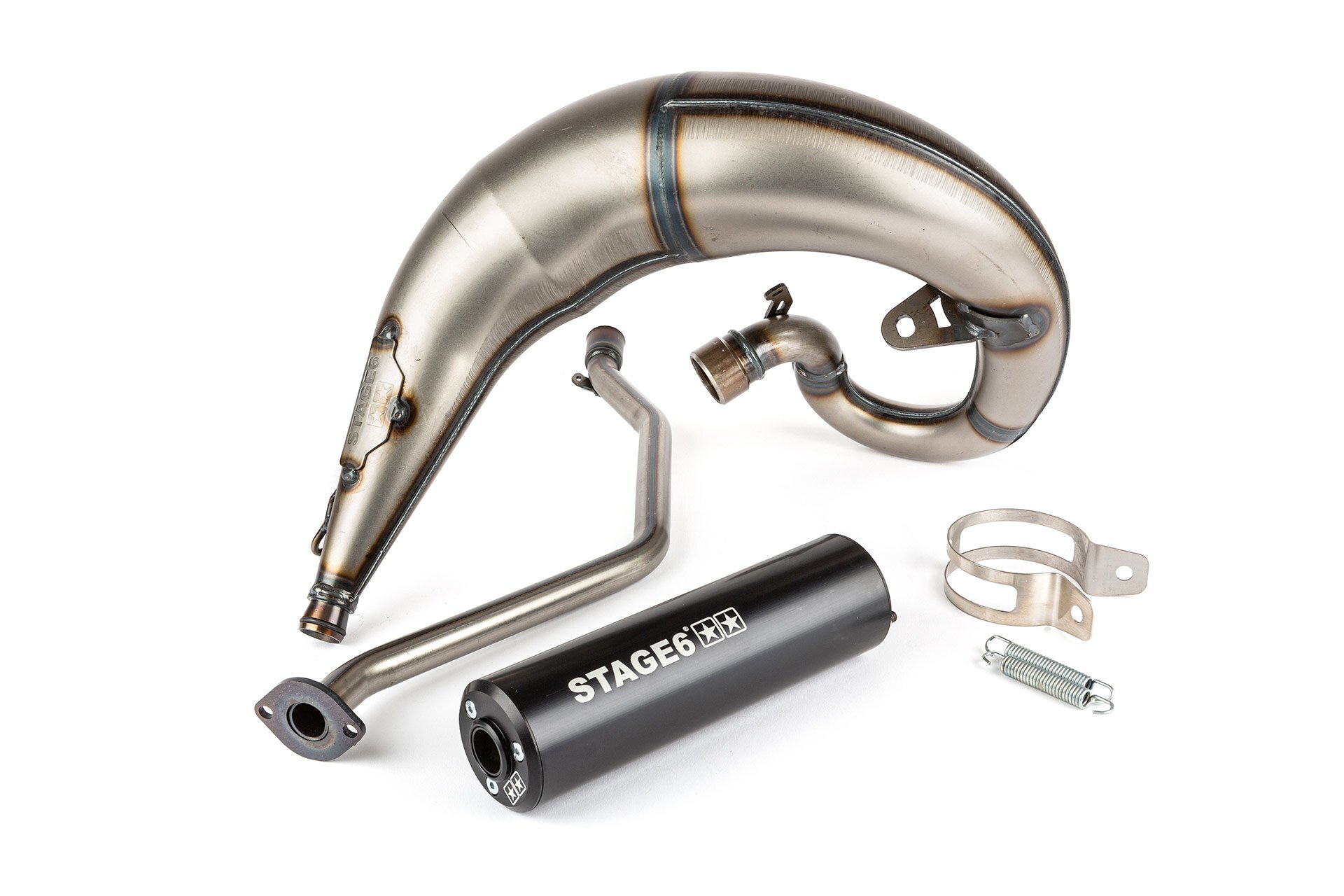Image of Auspuff Stage6 Streetrace high mount CNC schwarz Rieju MRT