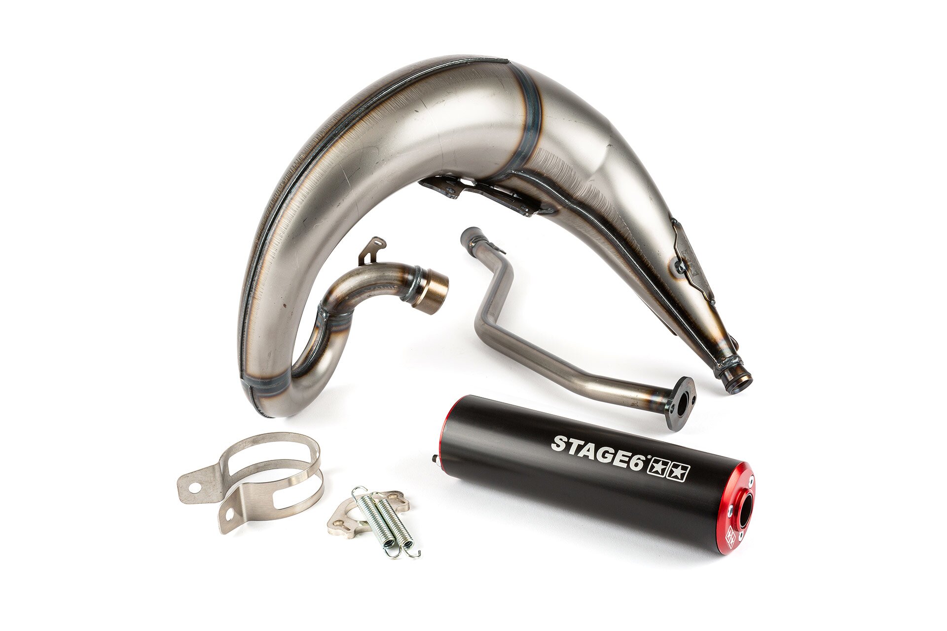 Image of Auspuff Stage6 Streetrace high mount CNC rot / schwarz Yamaha DT50
