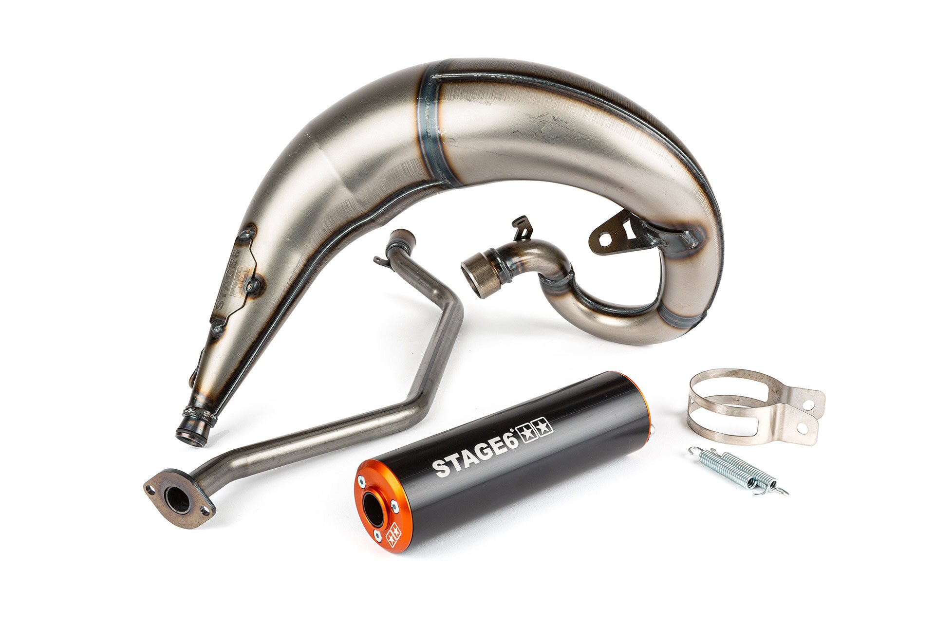 Image of Auspuff Stage6 Streetrace high mount CNC orange / schwarz Sherco SE / SM