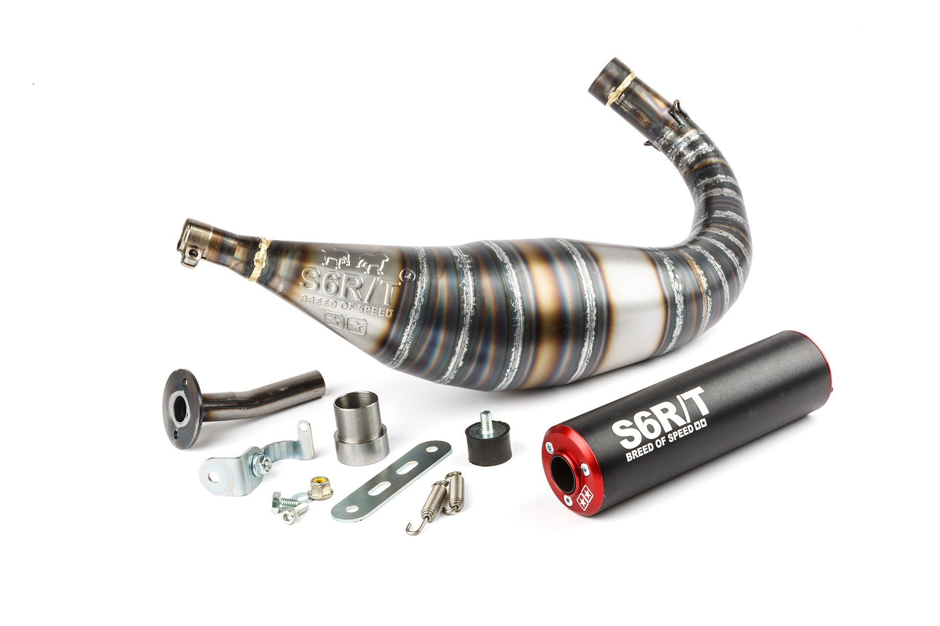 Image of Auspuff Stage6 R/T 90 - 100cc CNC Rot / Schwarz Minarelli AM6