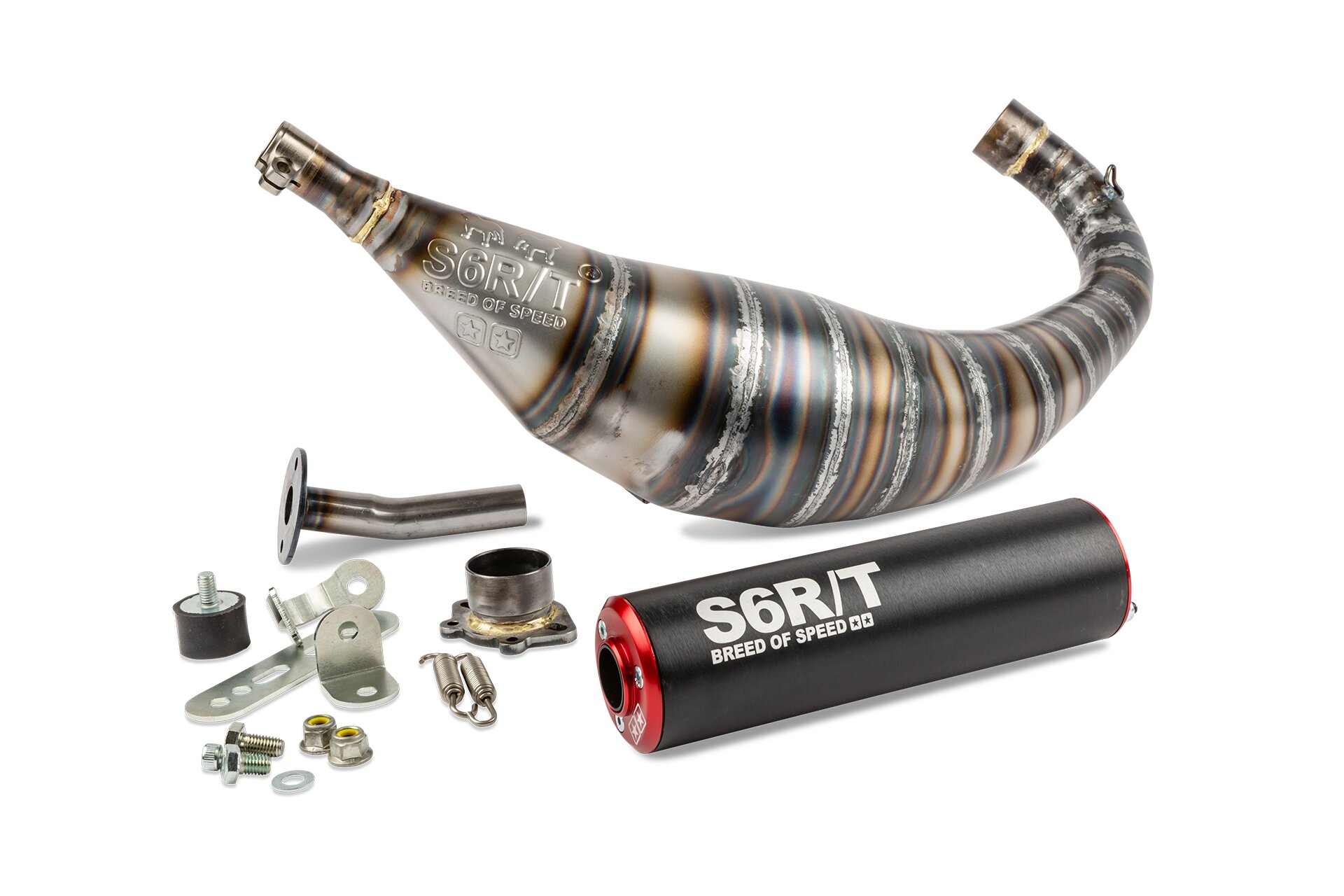 Image of Auspuff Stage6 R/T 90 - 100cc CNC Rot / Schwarz Derbi