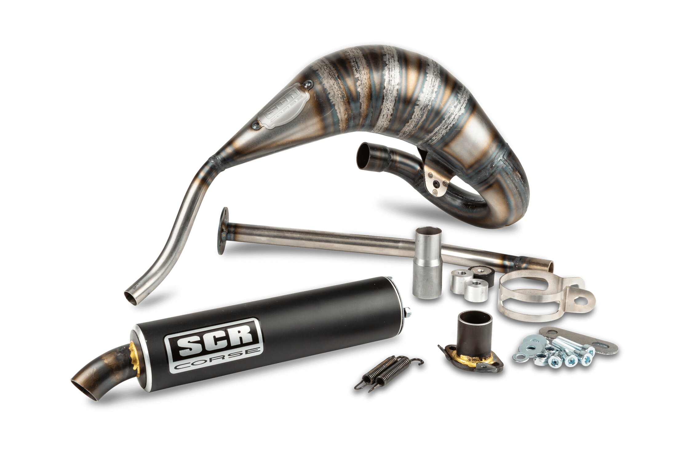 Image of Auspuff SCR Corse Racing Line Cross 70cc carbon Sherco (high)