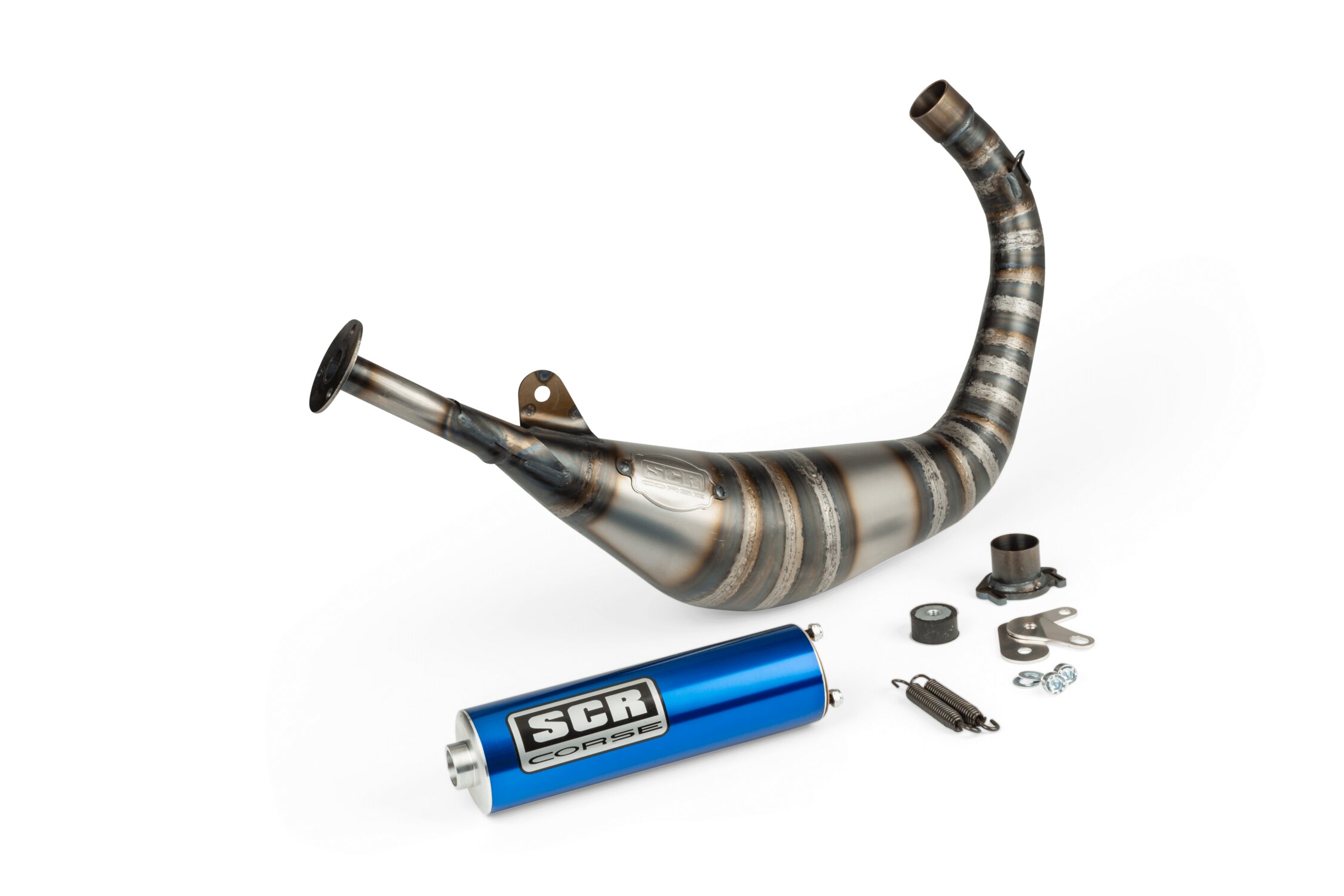 Image of Auspuff SCR Corse Racing Line 80-90 Derbi blau