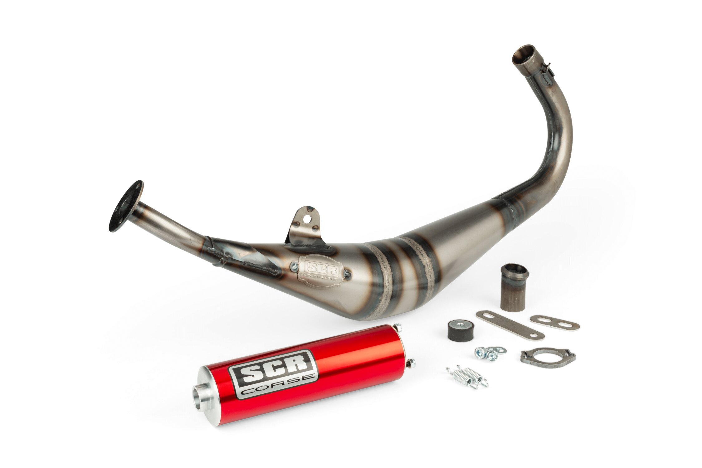 Image of Auspuff SCR Corse Handmade 50-70 Derbi rot