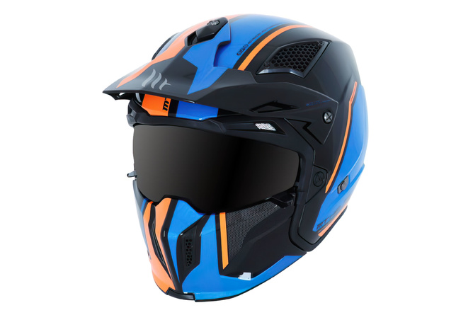Trial Helm MT Streetfighter SV Twin glänzend schwarz / blau / orange S