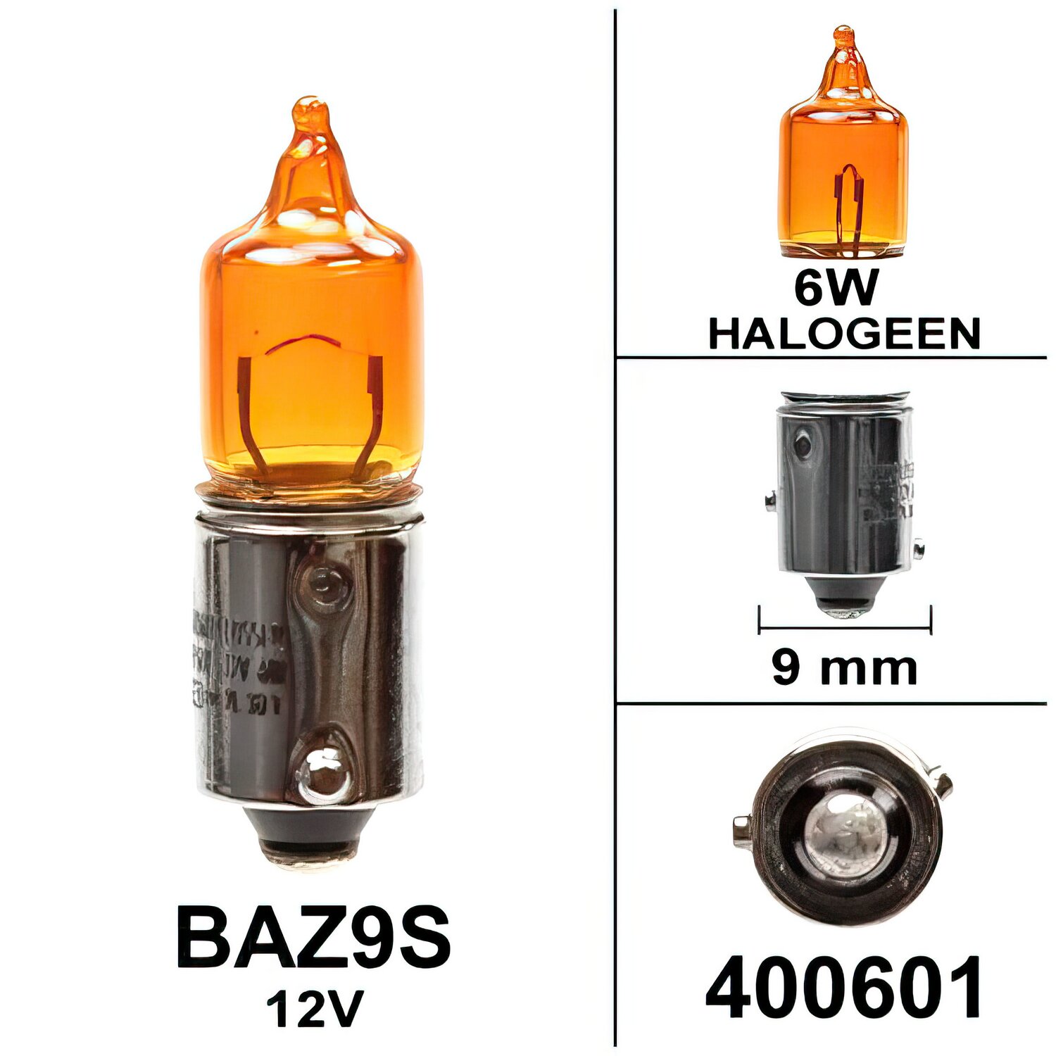 Image of Halogenlampe Flösser BAZ9S 6W 12V 6W Orange