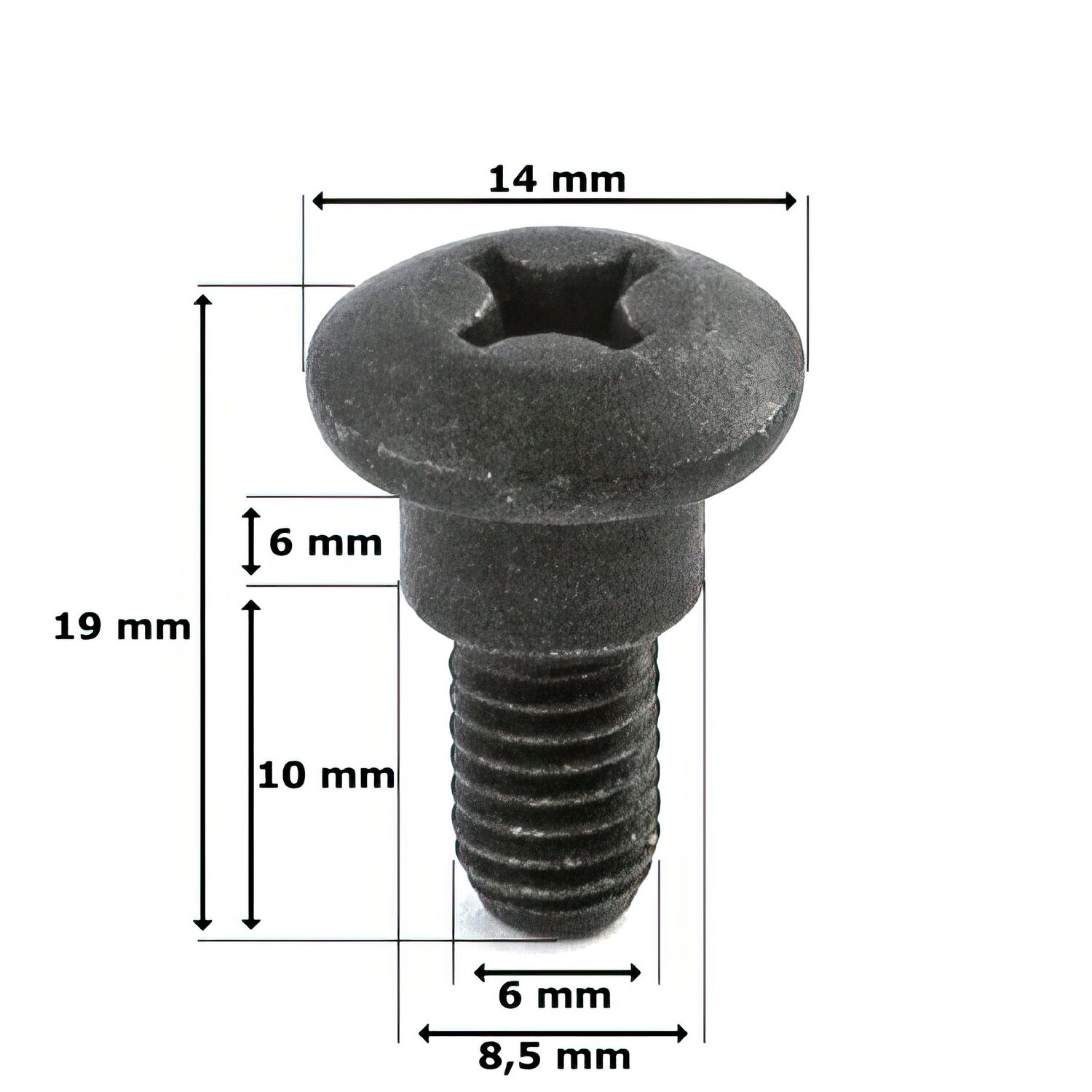 Image of Bundschraube M6x17 (9x6) schwarz
