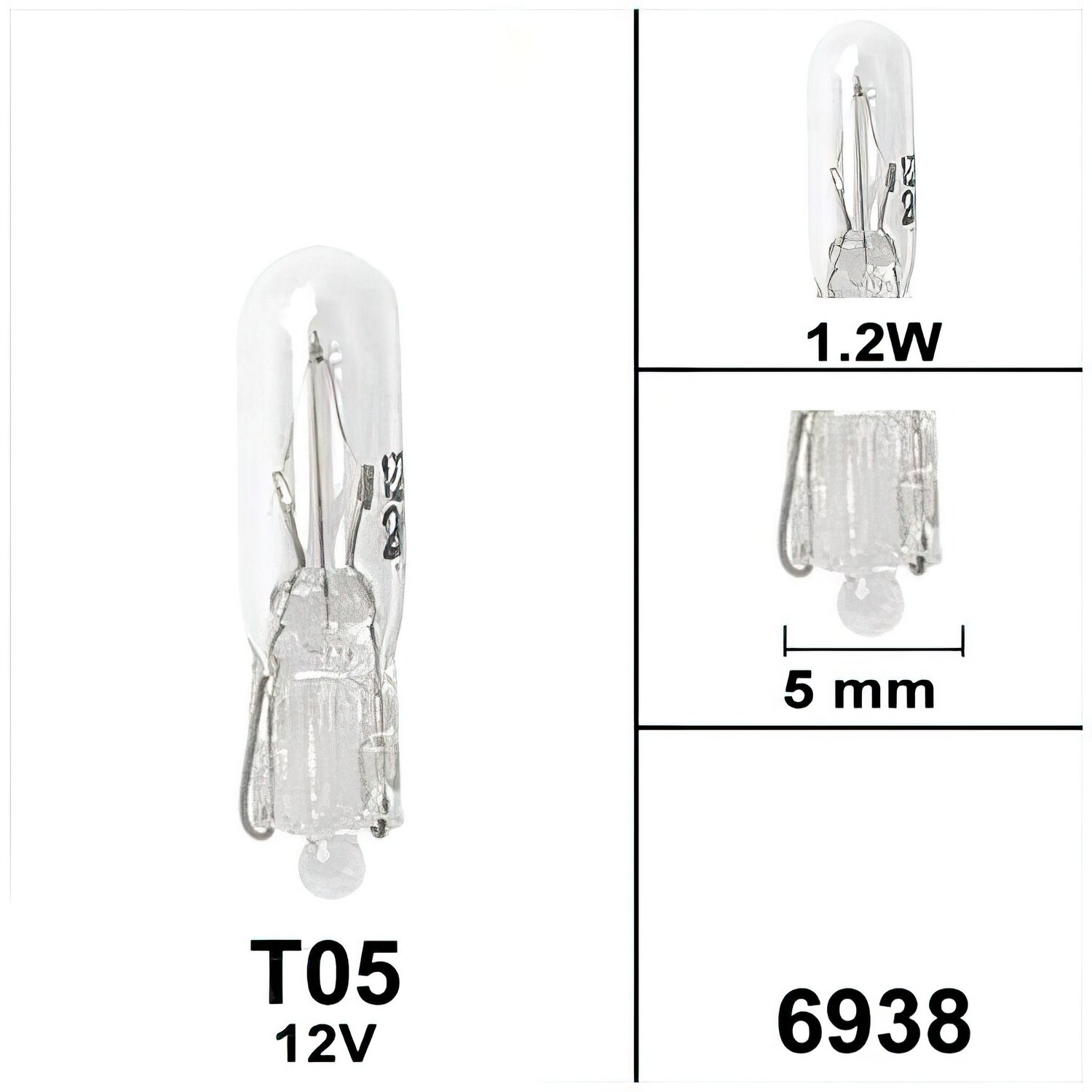 Image of Glassockellampe T5 12V 1,2W