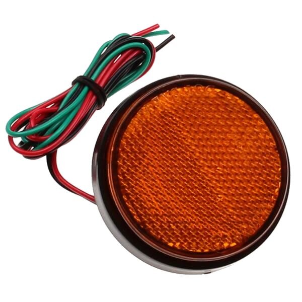 Image of Rückstrahler mit LEDs rund 58mm orange