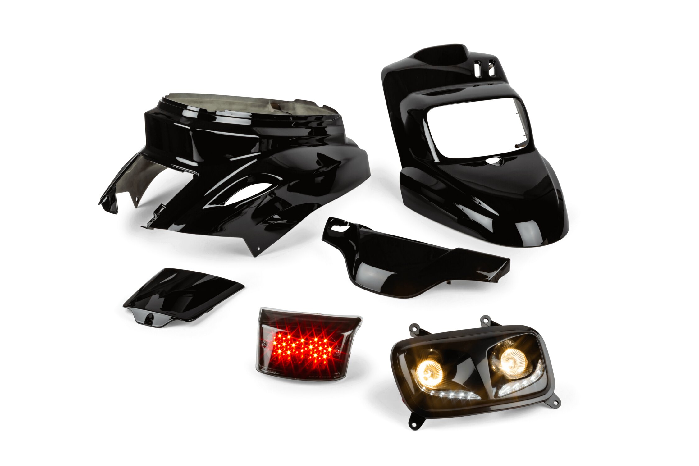 Image of Verkleidungskit und Beleuchtung hinten + vorn schwarz Yamaha BW's ab 2004