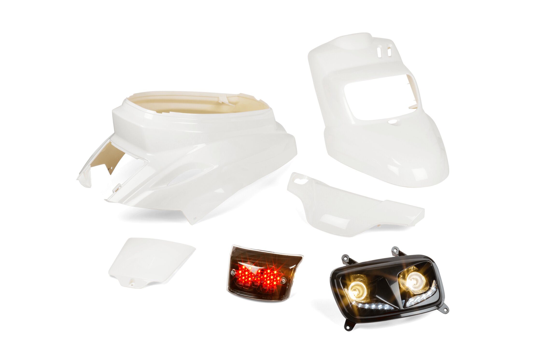 Image of Verkleidungskit und Beleuchtung hinten + vorn black & white Yamaha BWs ab 2004