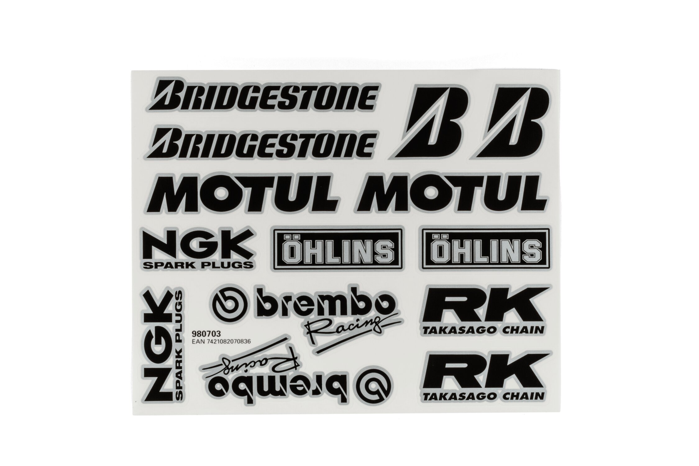 Image of Aufkleber Bogen Sponsor Brembo usw. 193x240mm