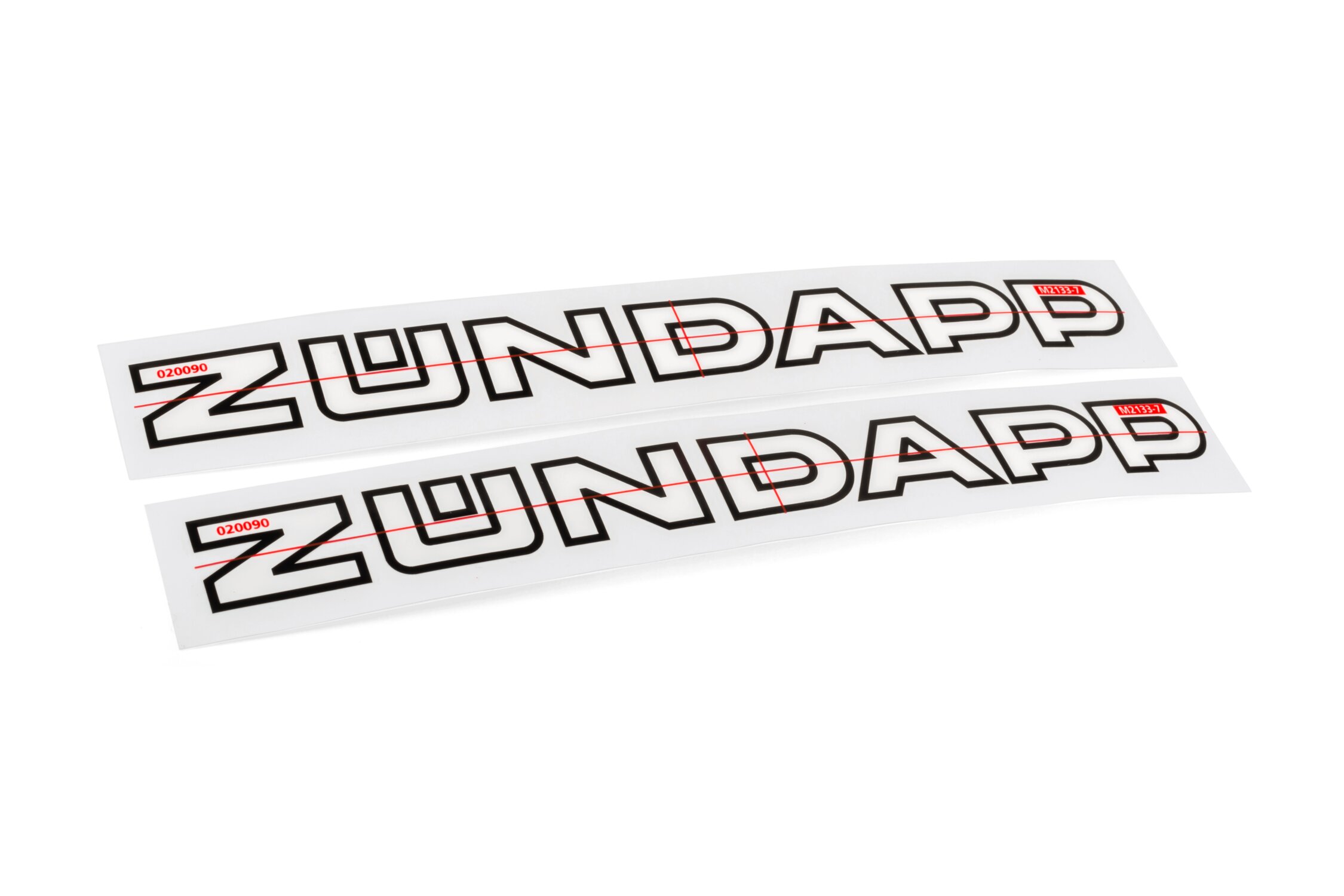 Image of Aufkleber Zündapp (x2) 220x 20mm schwarz / weiß