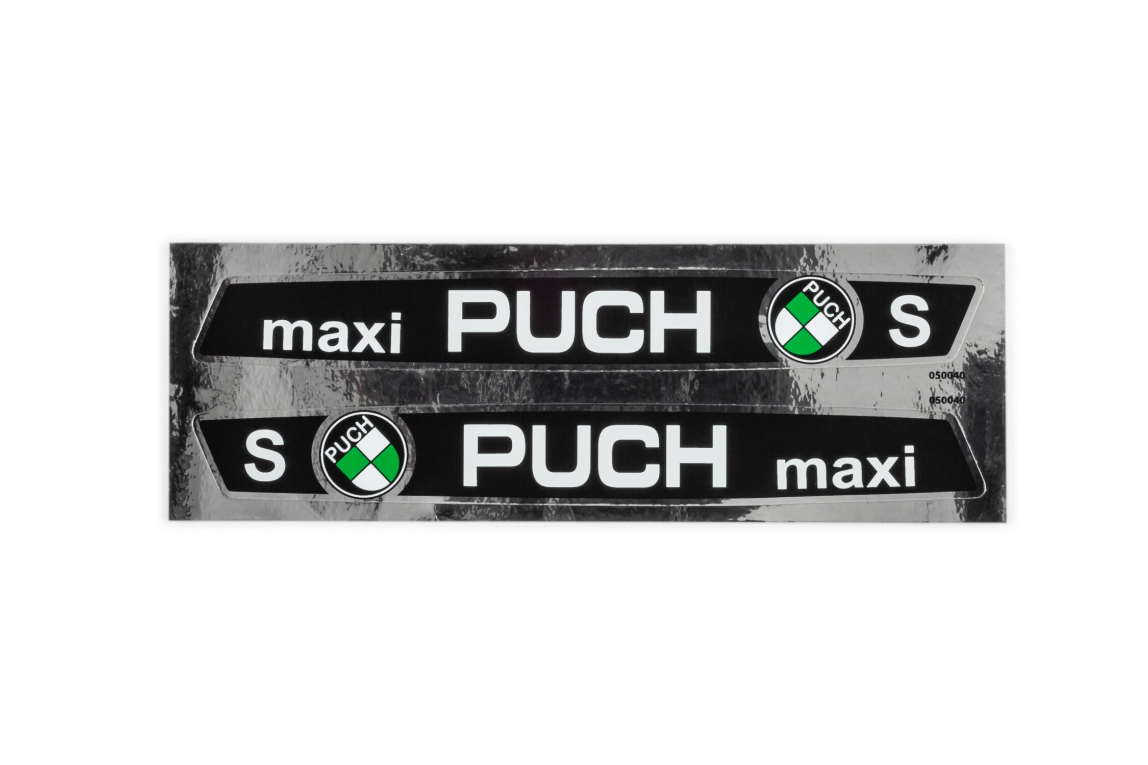 Image of Aufkleber Puch Maxi Tank (x2) 205x25mm chrom