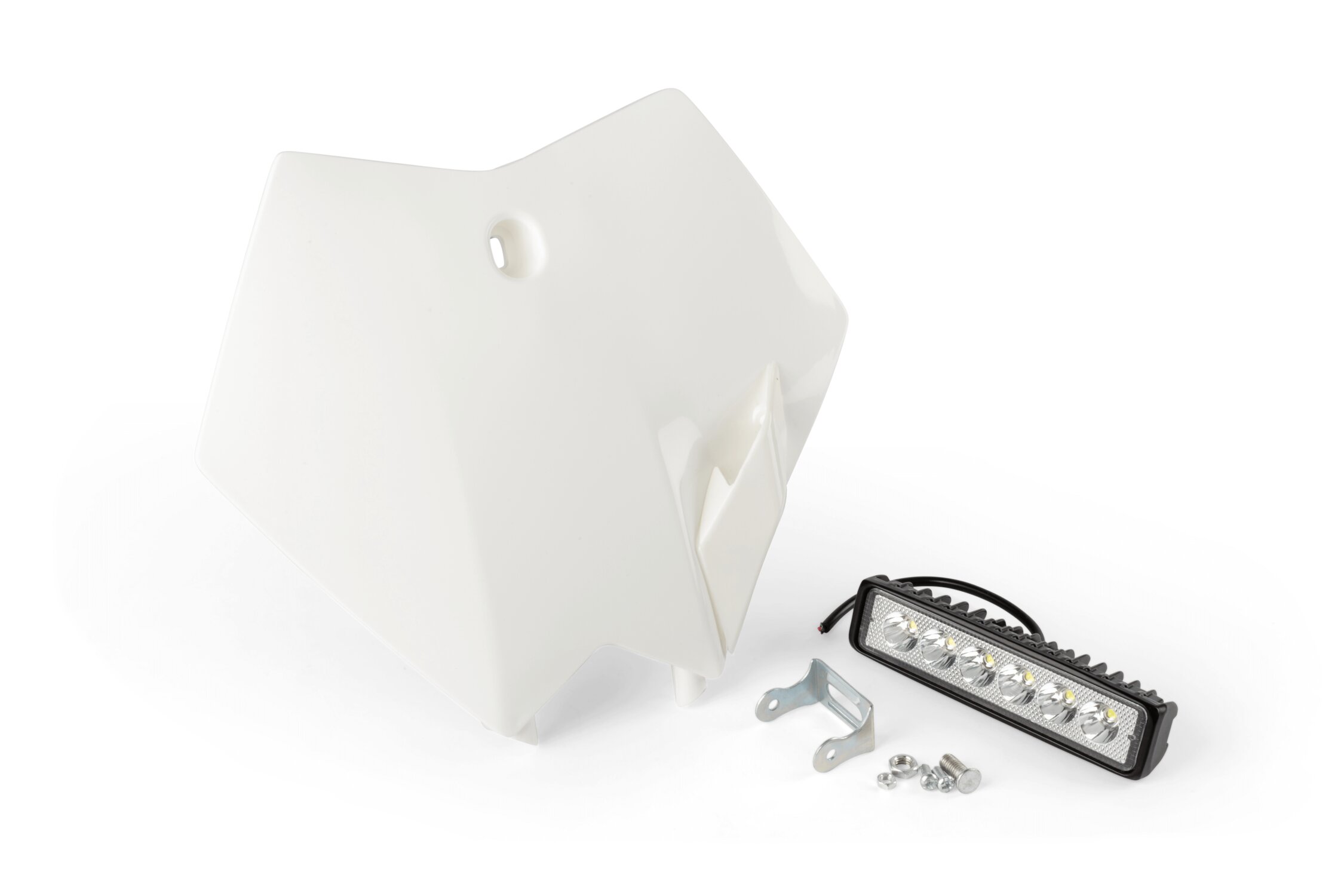 Image of Startnummerntafel KTM weiss mit Lampe