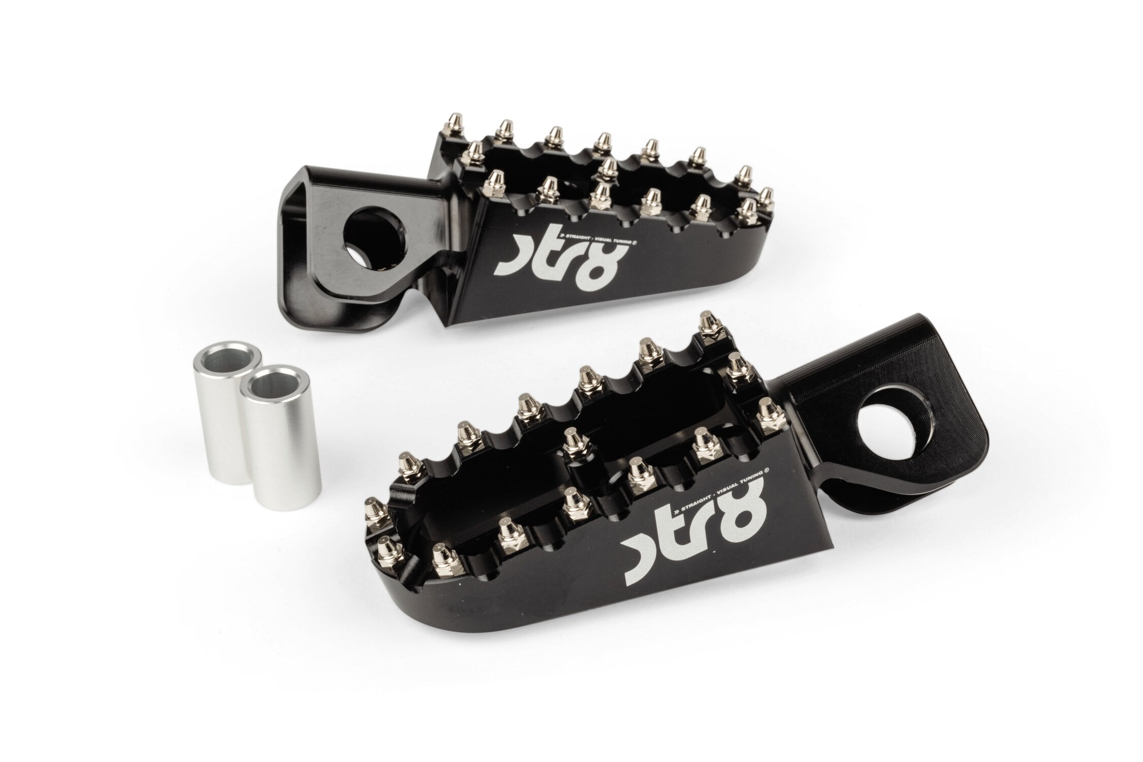 Image of Fußrasten STR8 MX Evo Derbi CNC Schwarz (Set)