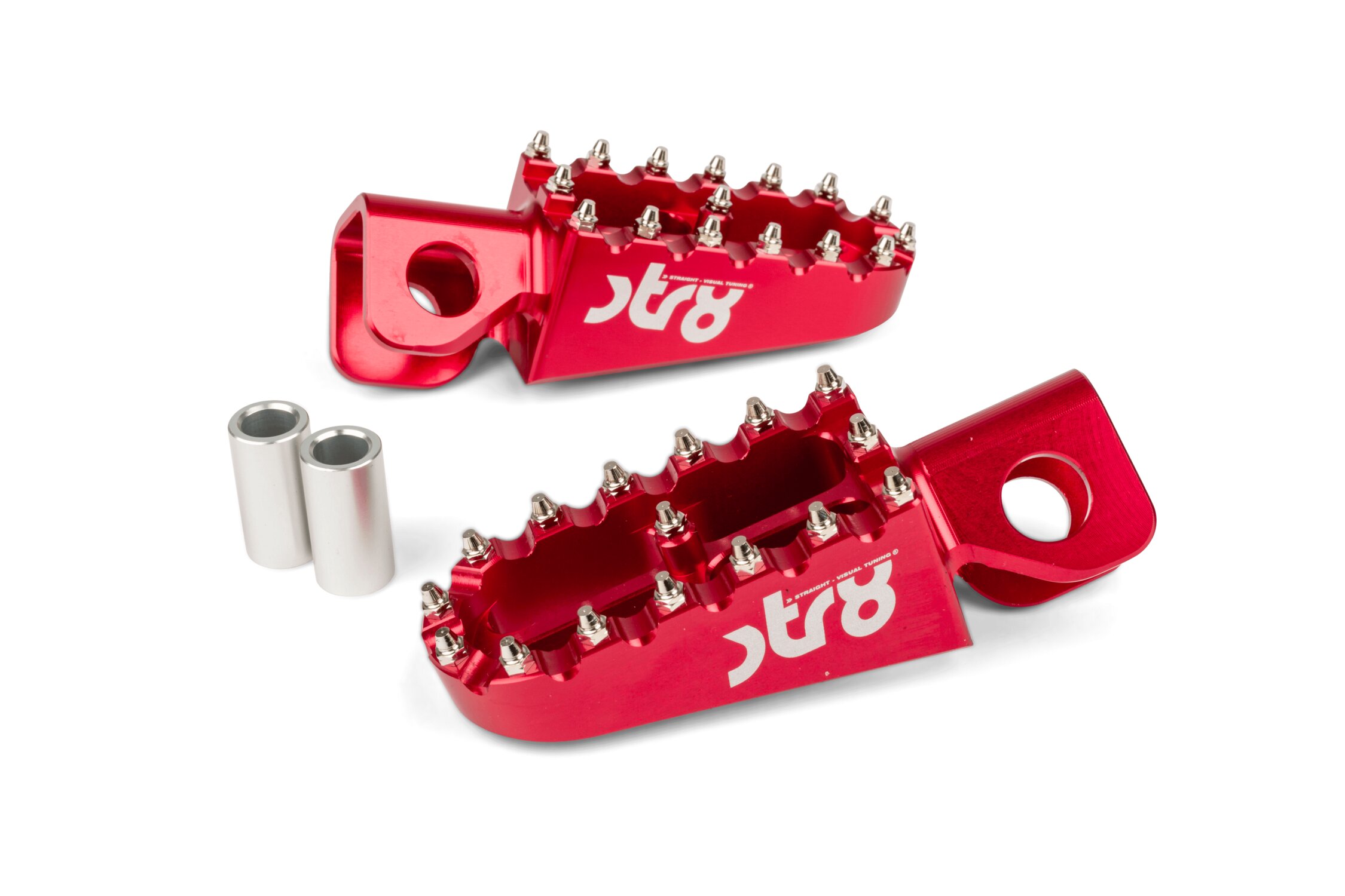 Image of Fußrasten STR8 MX Evo Derbi CNC Rot (Set)