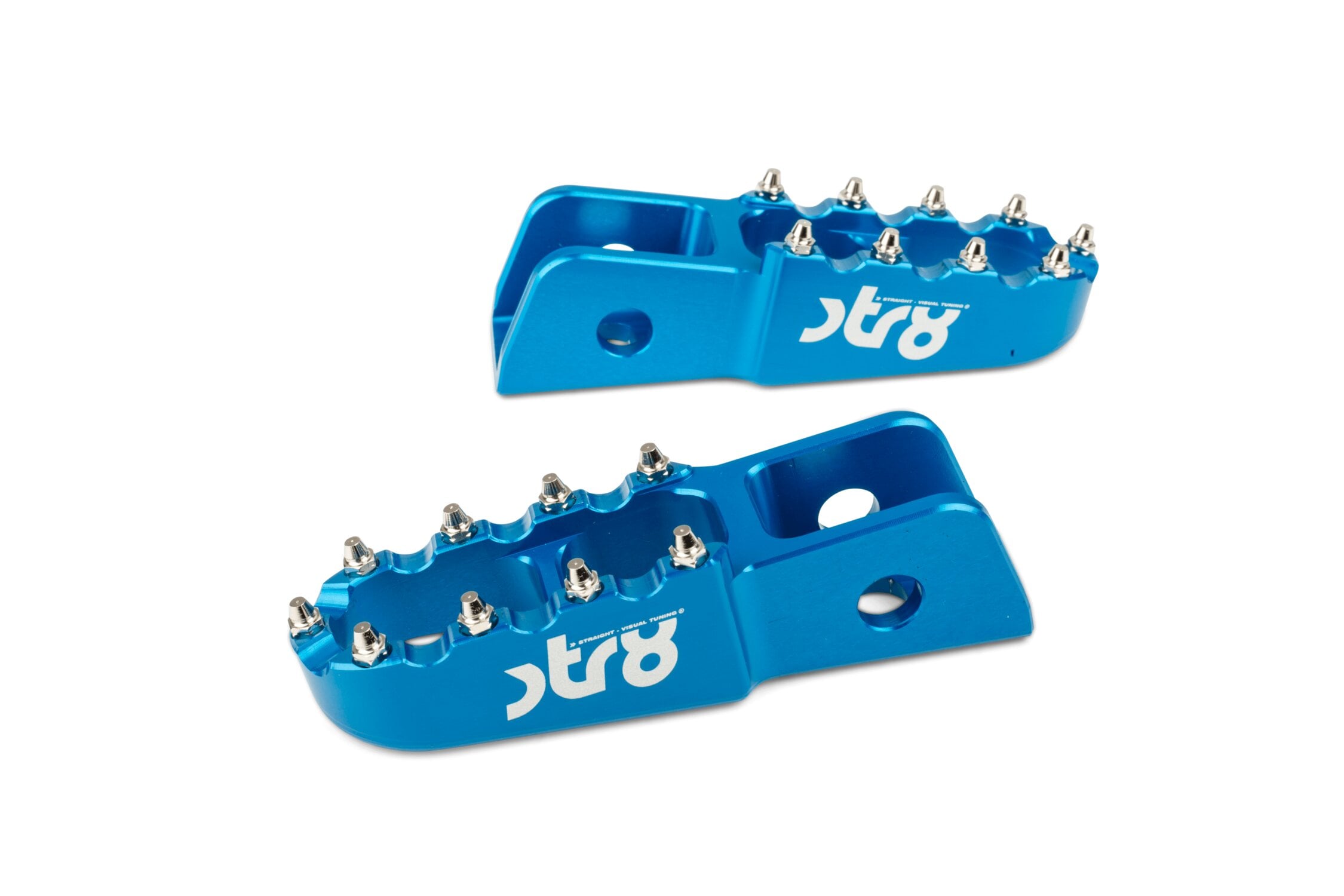 Image of Sozius Fußrasten STR8 MX Evo Derbi CNC Blau (Set)
