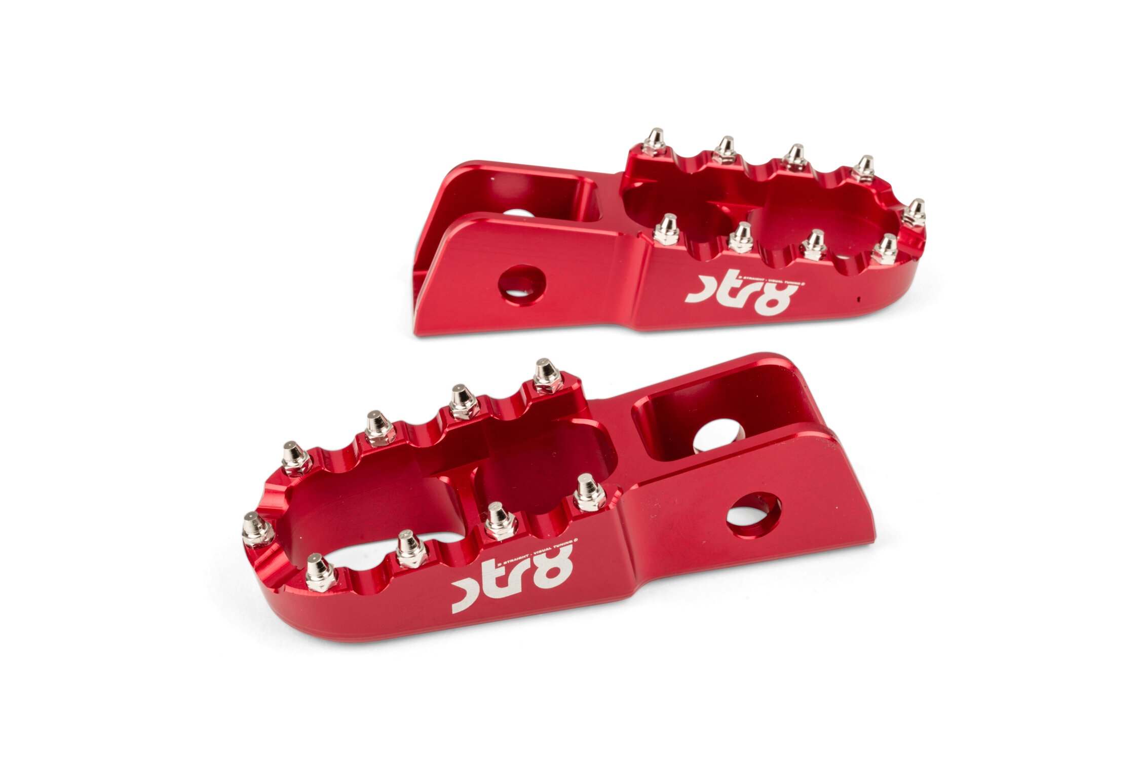 Image of Sozius Fußrasten STR8 MX Evo Derbi CNC Rot (Set)