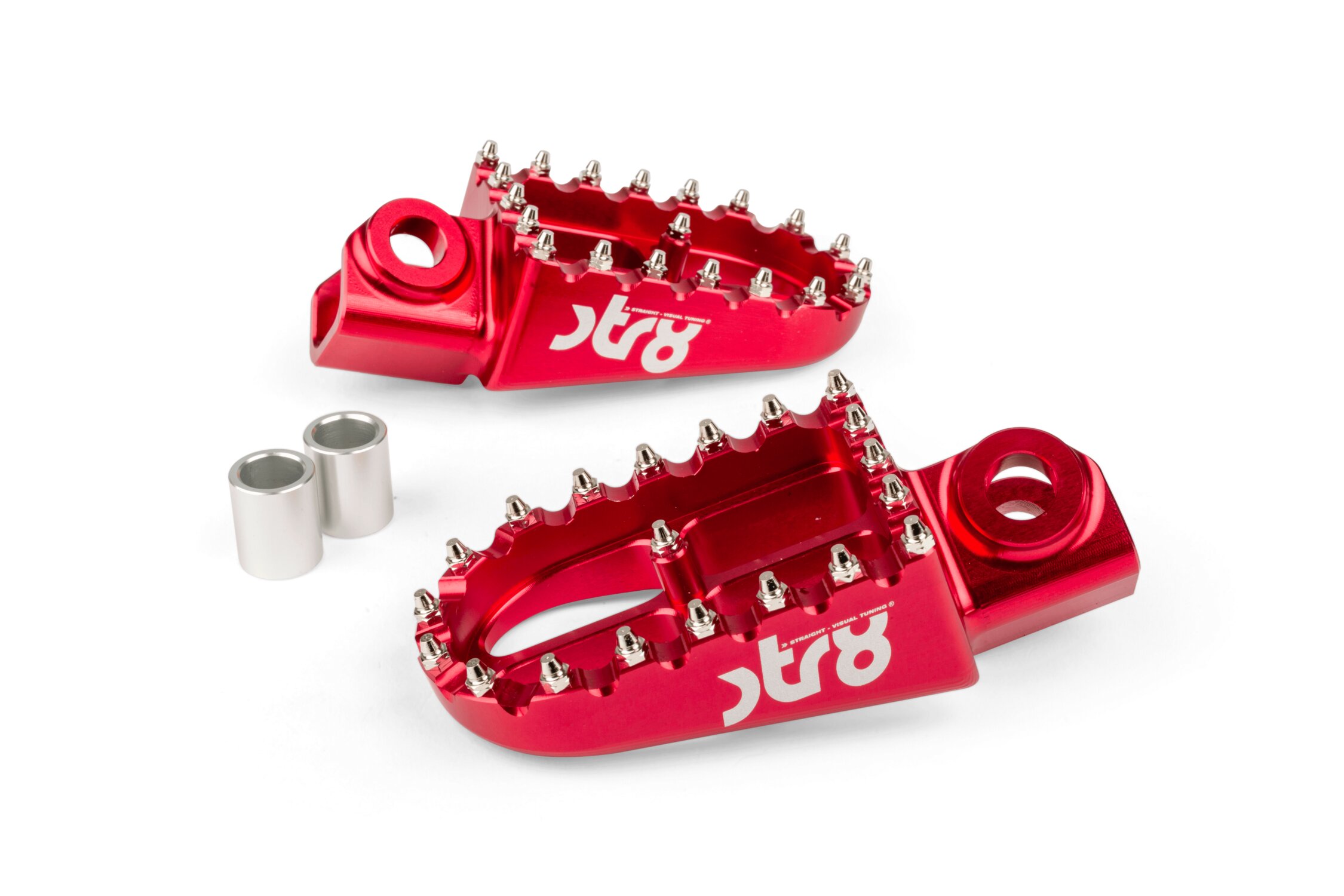 Image of Fußrasten STR8 MX Evo Rieju MRT CNC Rot (Set)
