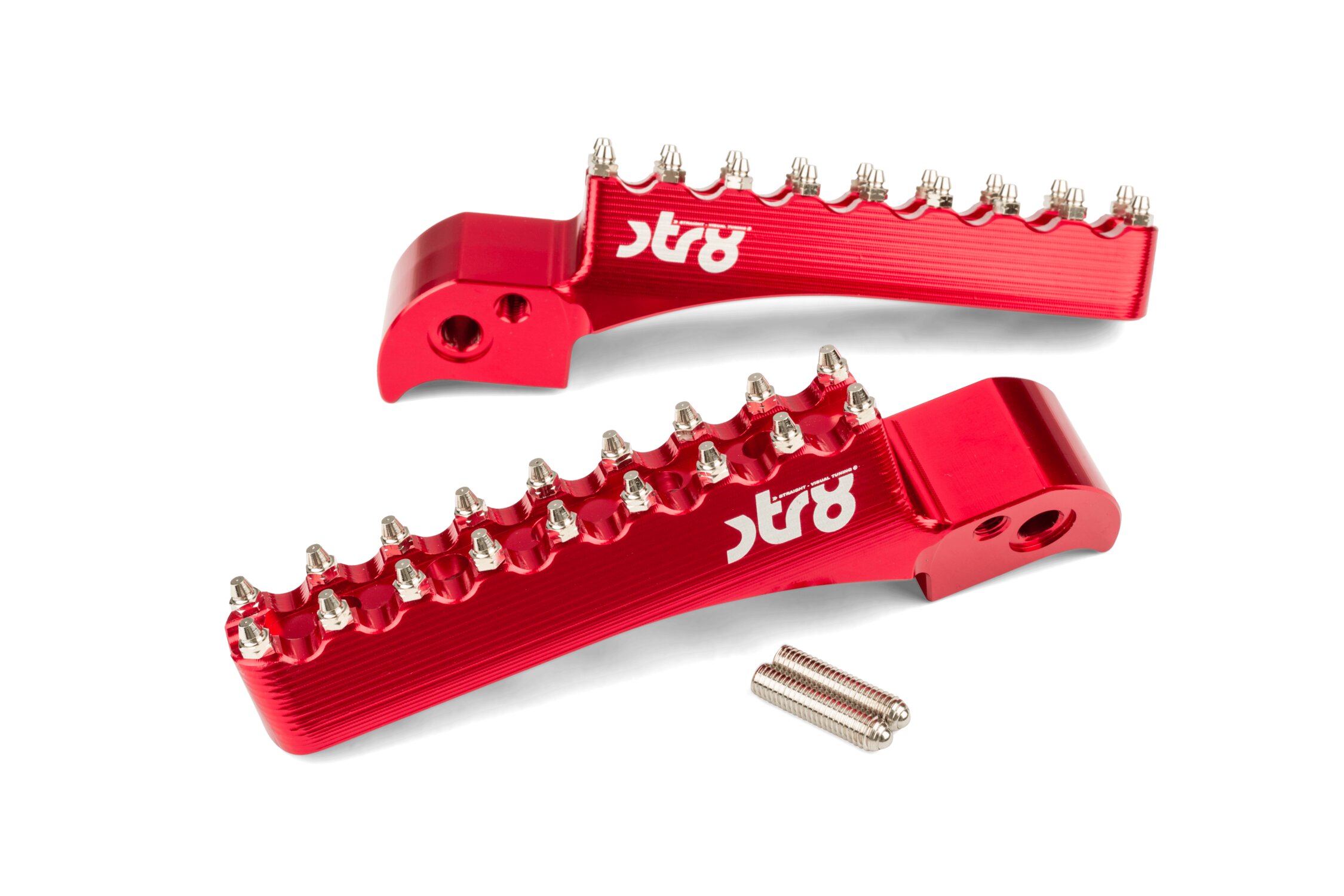 Image of Sozius Fußrasten STR8 MX Evo Beta RR 50 -2021 CNC Rot (Set)