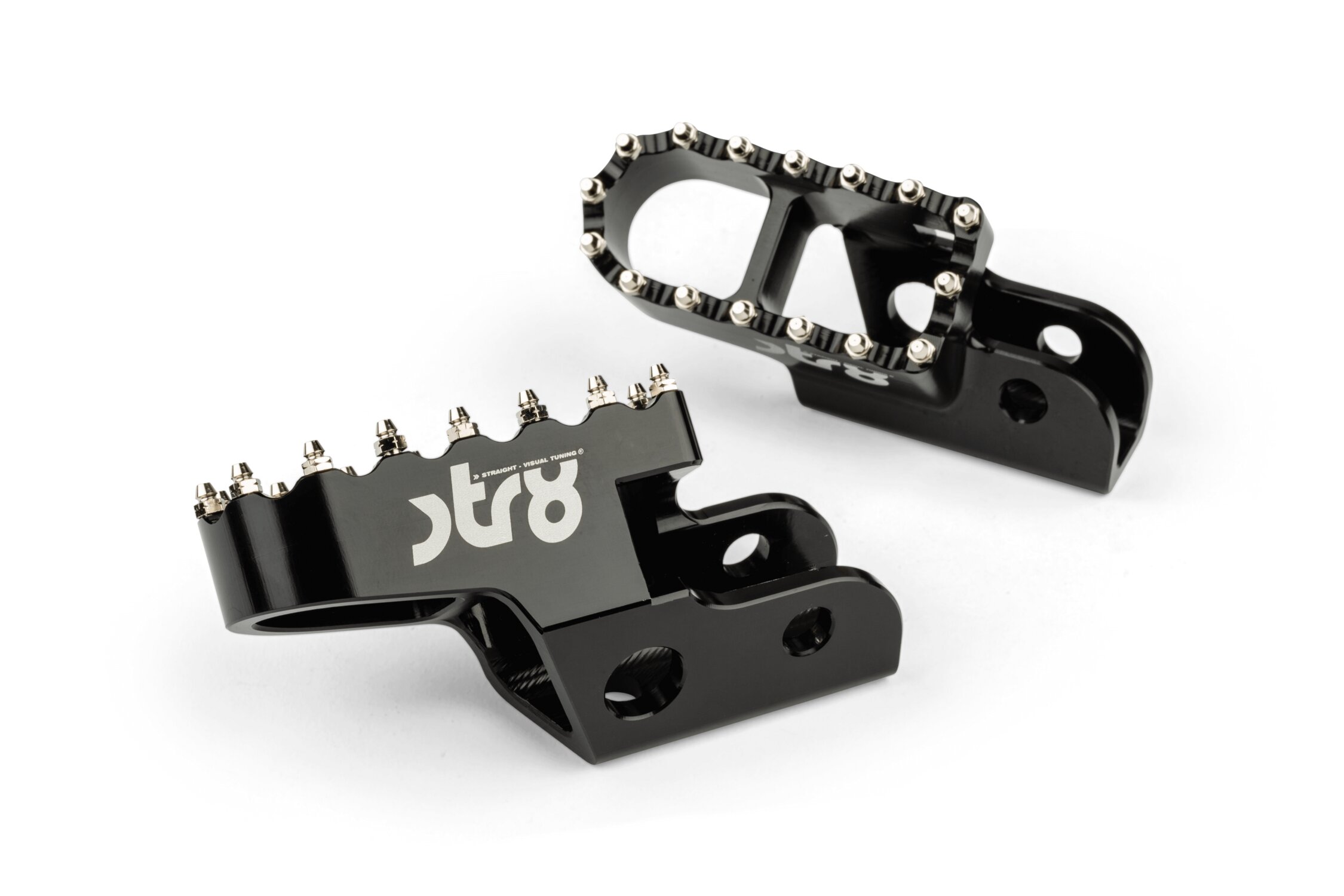 Image of Fußrasten STR8 MX Evo Sherco 50 CNC Schwarz (Set)