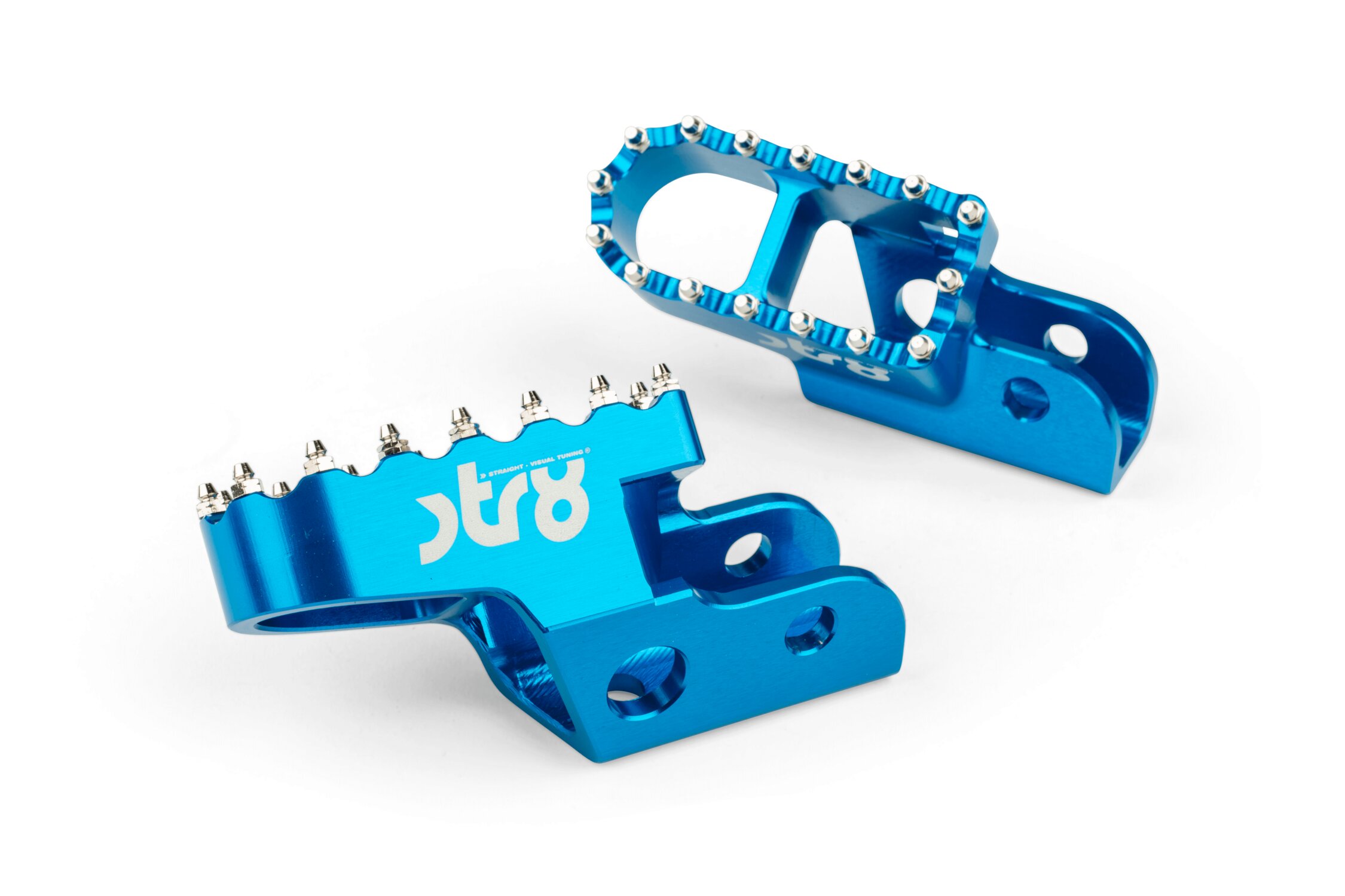 Image of Fußrasten STR8 MX Evo Sherco 50 CNC Blau (Set)
