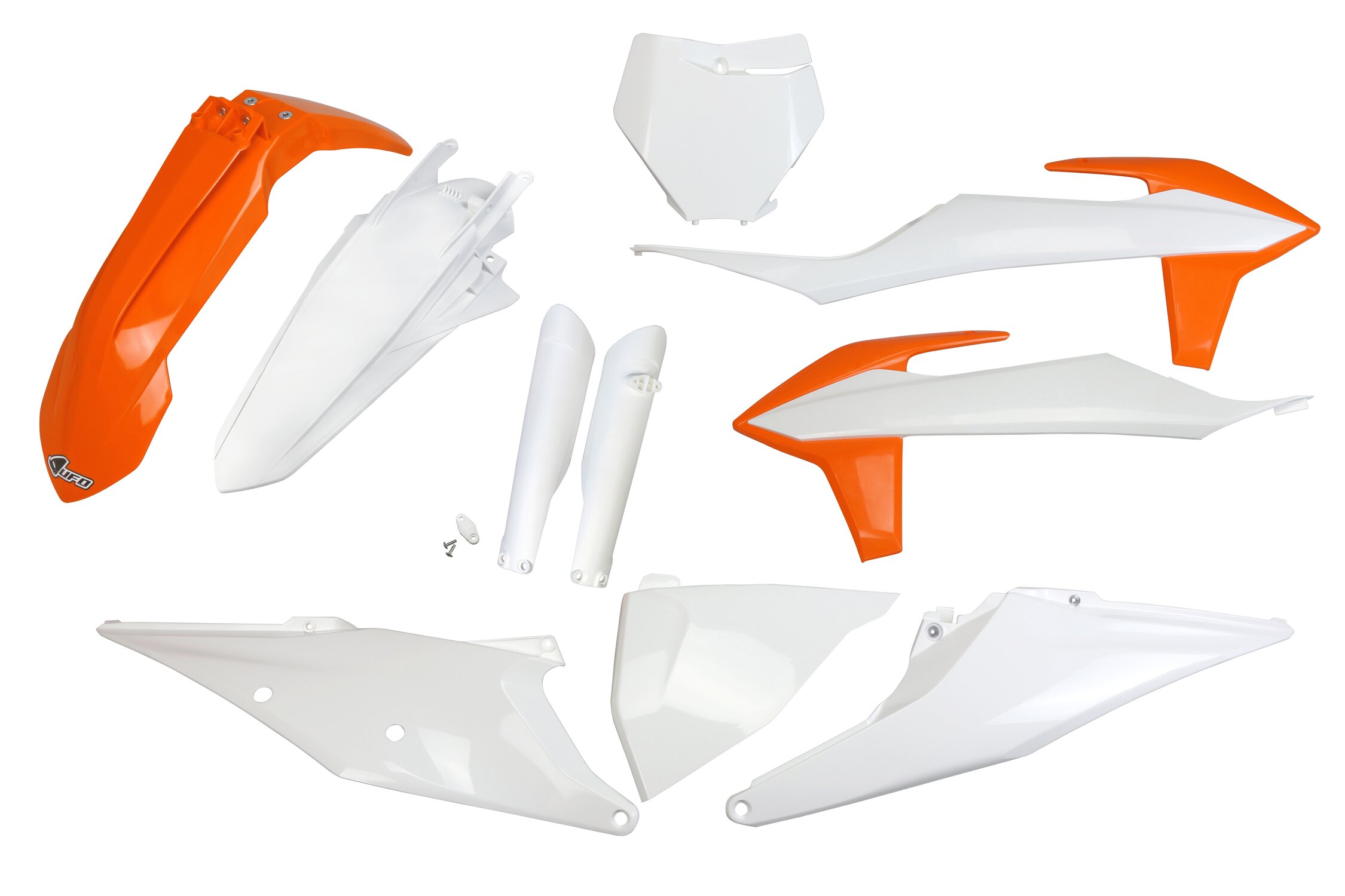 Image of Plastik Kit mit Gabelprotektoren KTM SX / SX-F 2019-2022 UFO OEM Farben 2019