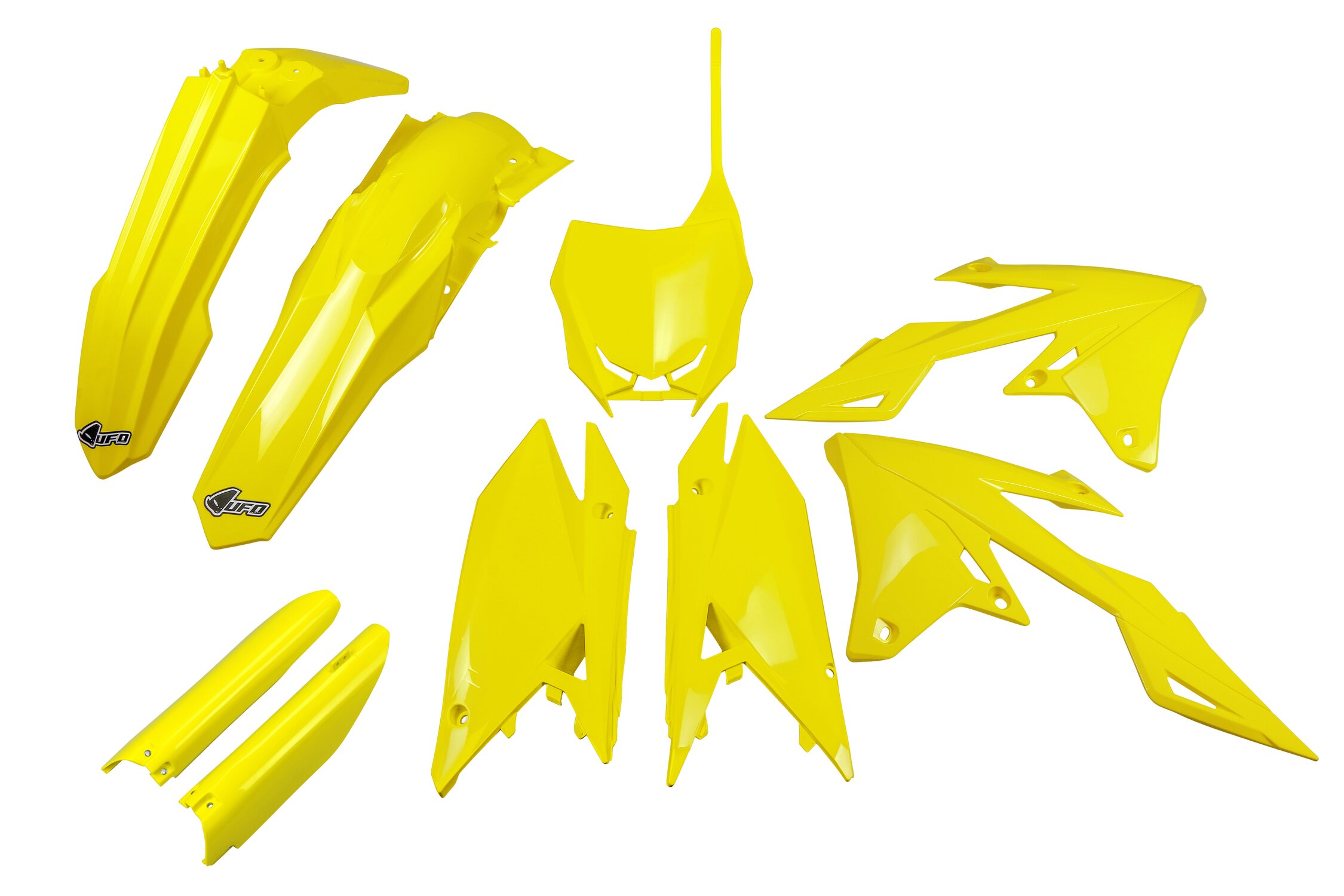 Image of Plastik Kit mit Gabelprotektoren RM-Z 250 ab 2019 UFO gelb
