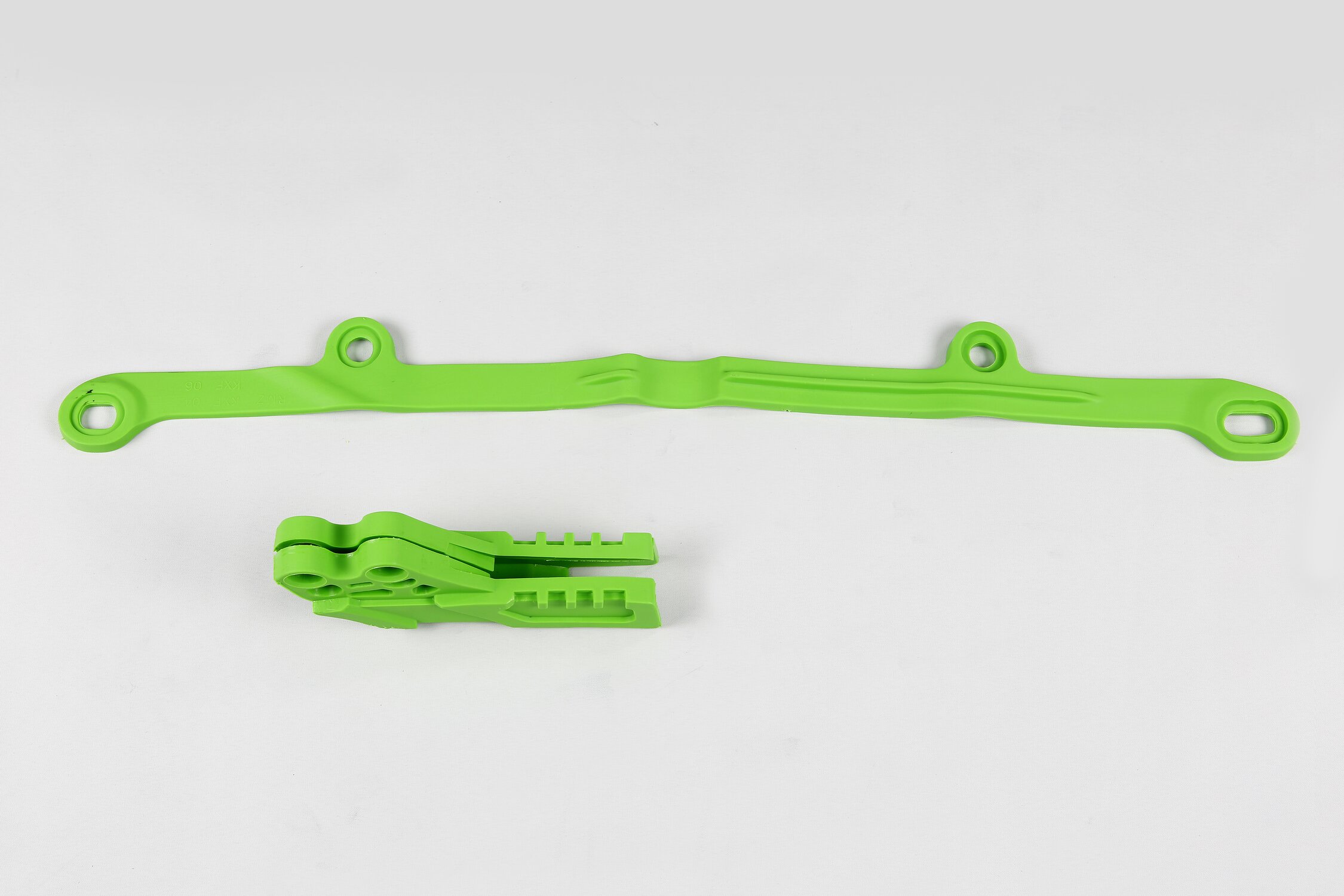 Image of Kettenführung + Schwingenschleifer Kawasaki KXF 250 / 450 2006-2008 grün