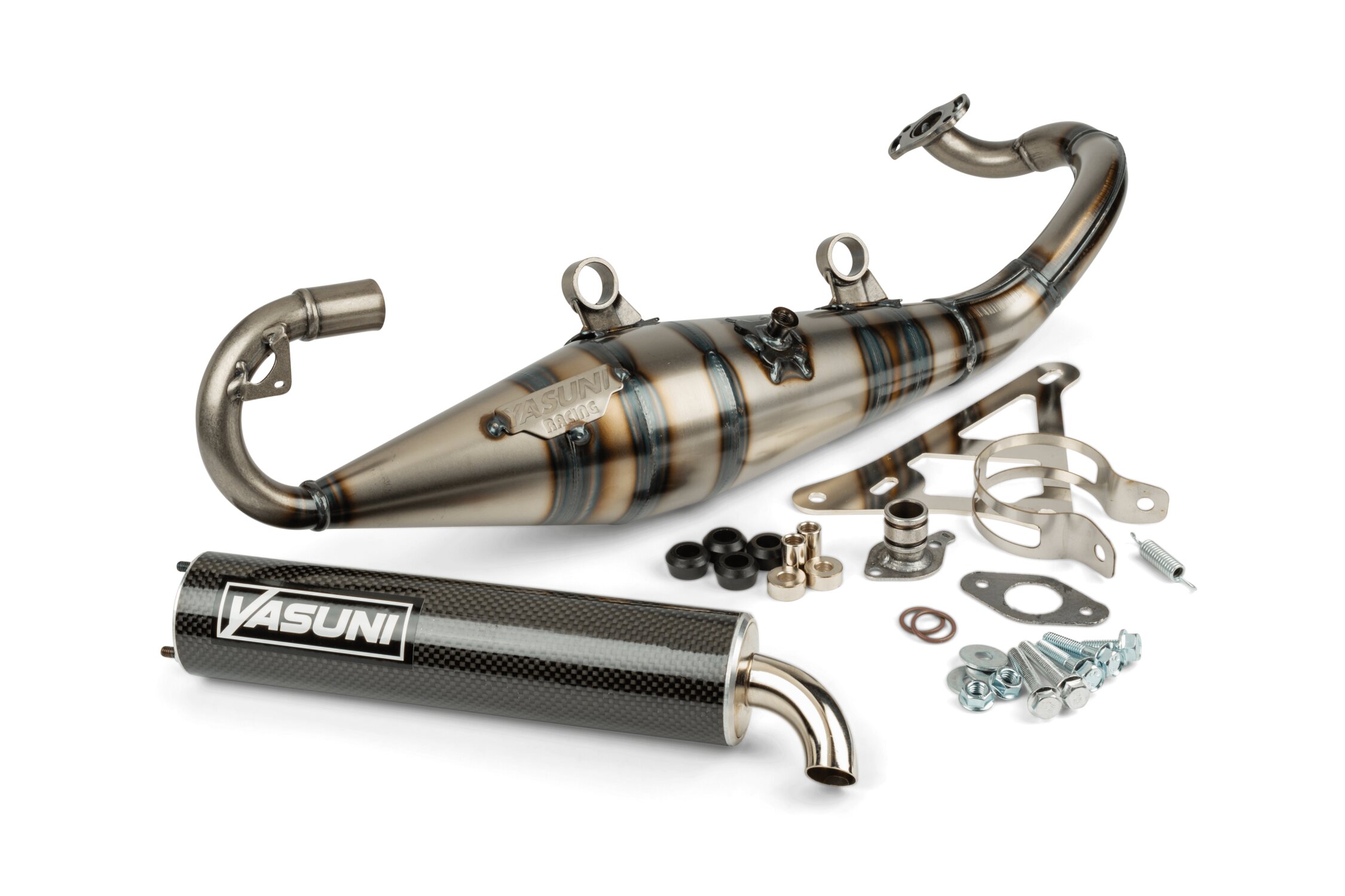 Image of Auspuff Yasuni R-Pro Peugeot liegend / Morini Carbon