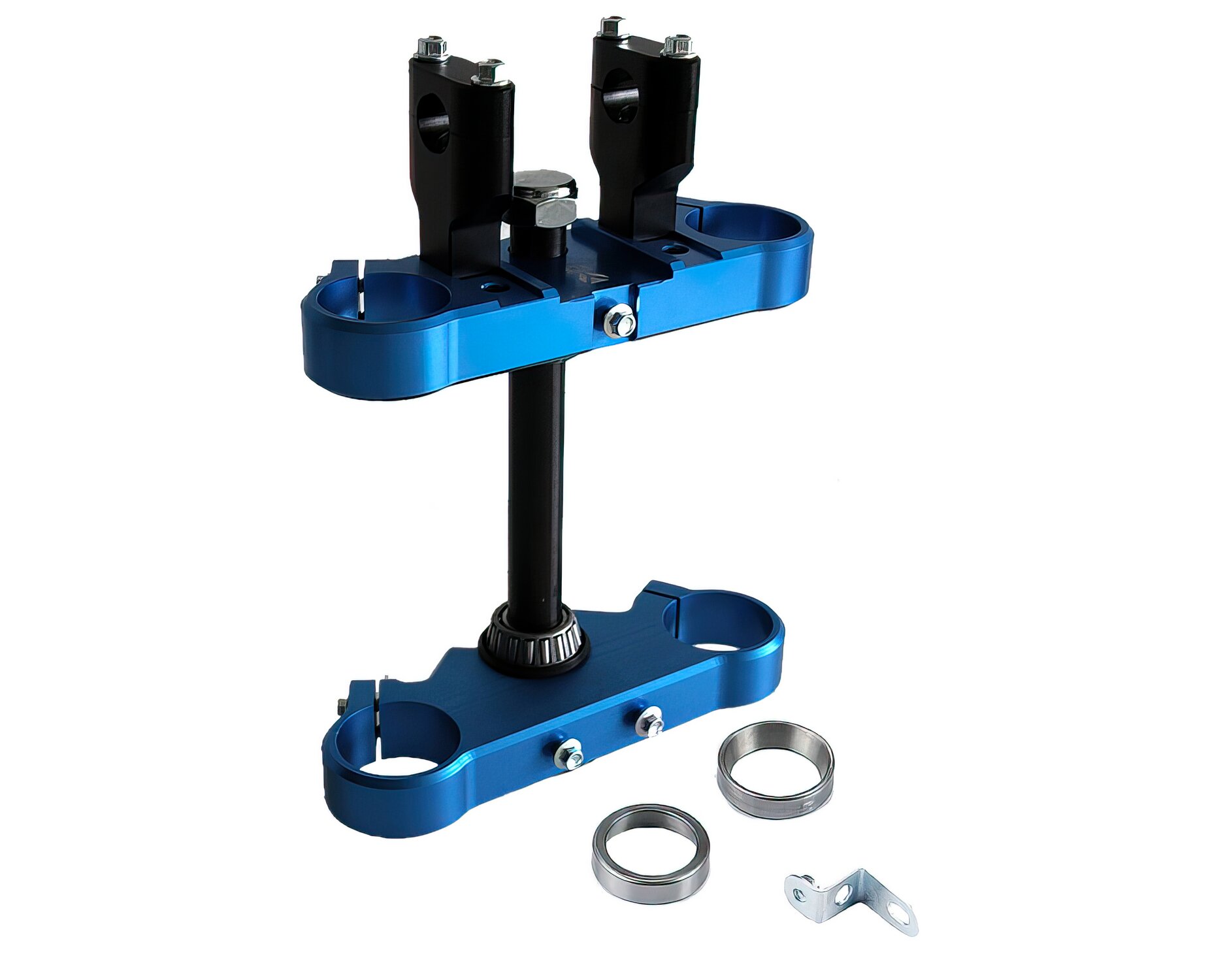 Image of Gabelbrücke 45/48mm + Lenkerklemmen 1 Schraube YCF Pitbike blau
