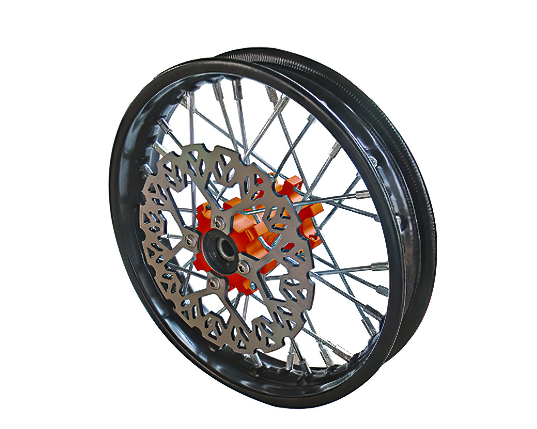 Image of Vorderrad - CNC Nabe orange m. Bremsscheibe Pit Bike YCF50A